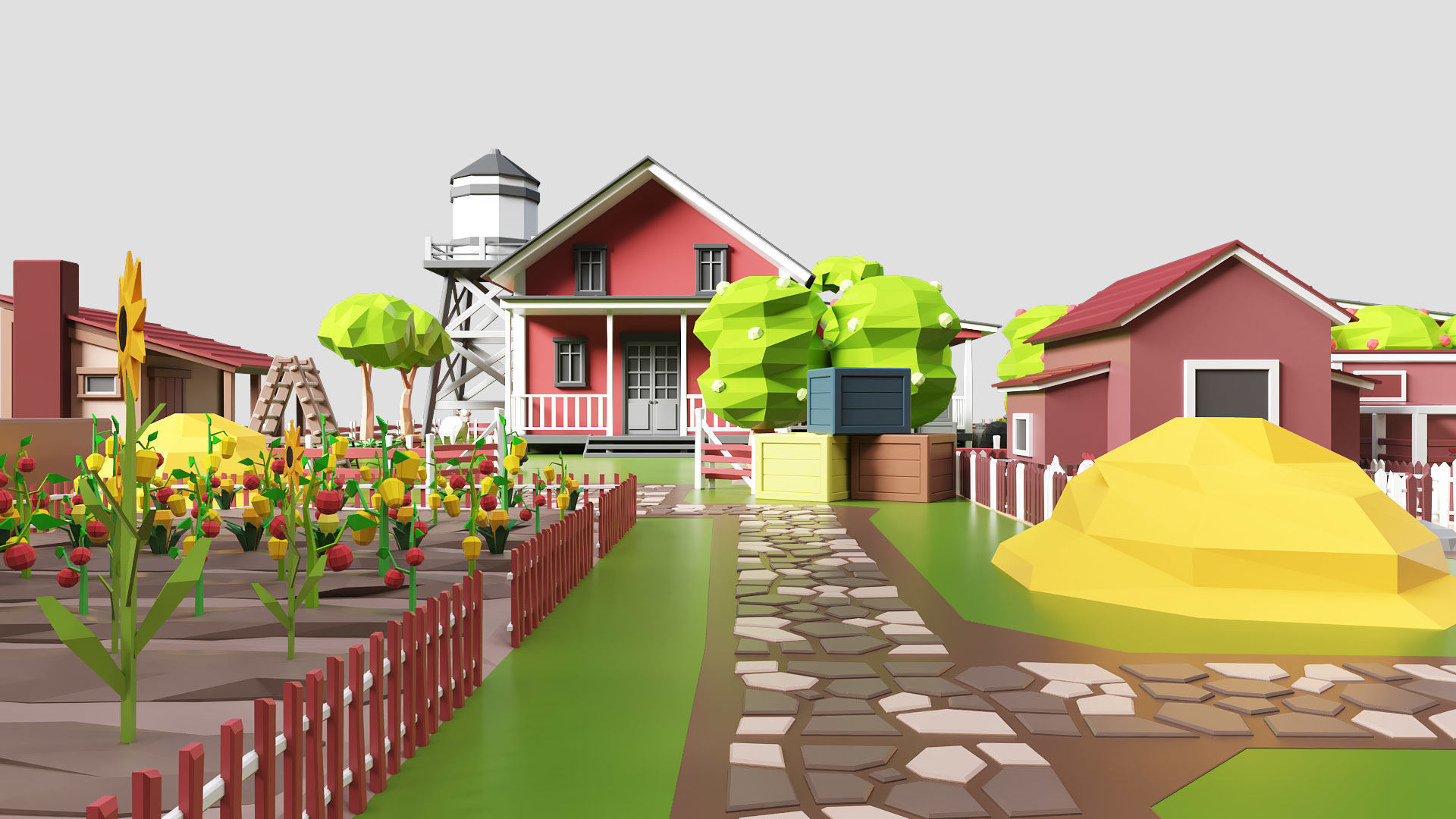 Low Poly Farm Pack - Ready Farm Collection lowpoly Low-poly 3D model_12