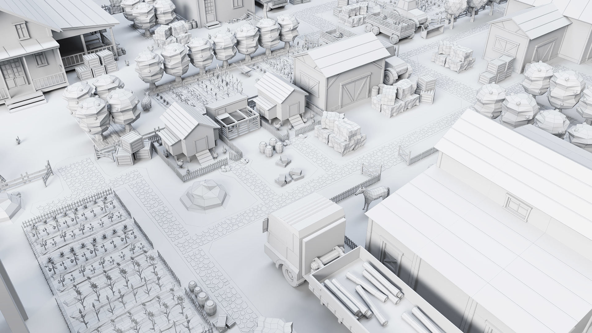 Low Poly Farm Pack - Ready Farm Collection lowpoly Low-poly 3D model_21