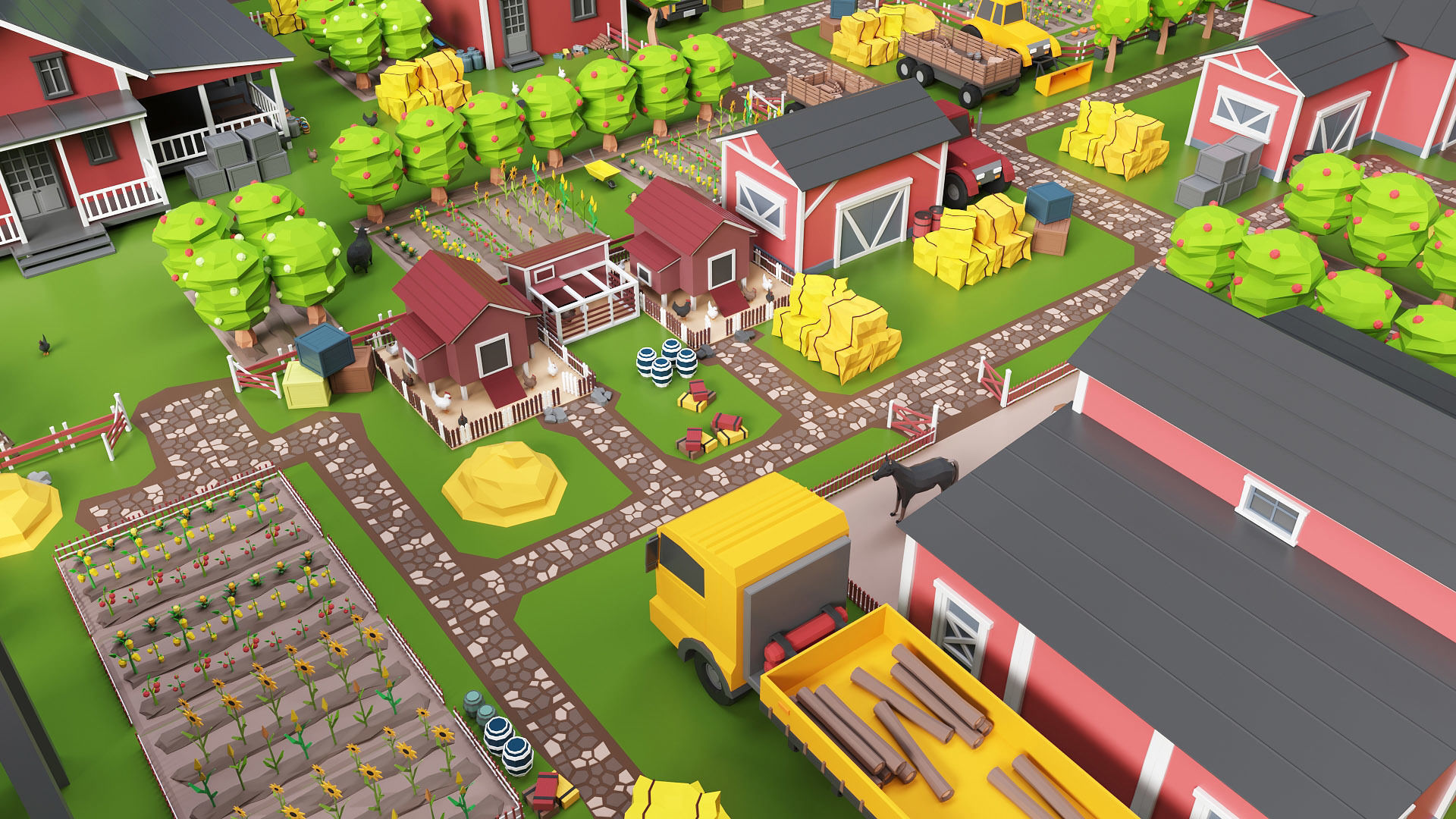 Low Poly Farm Pack - Ready Farm Collection lowpoly Low-poly 3D model_7