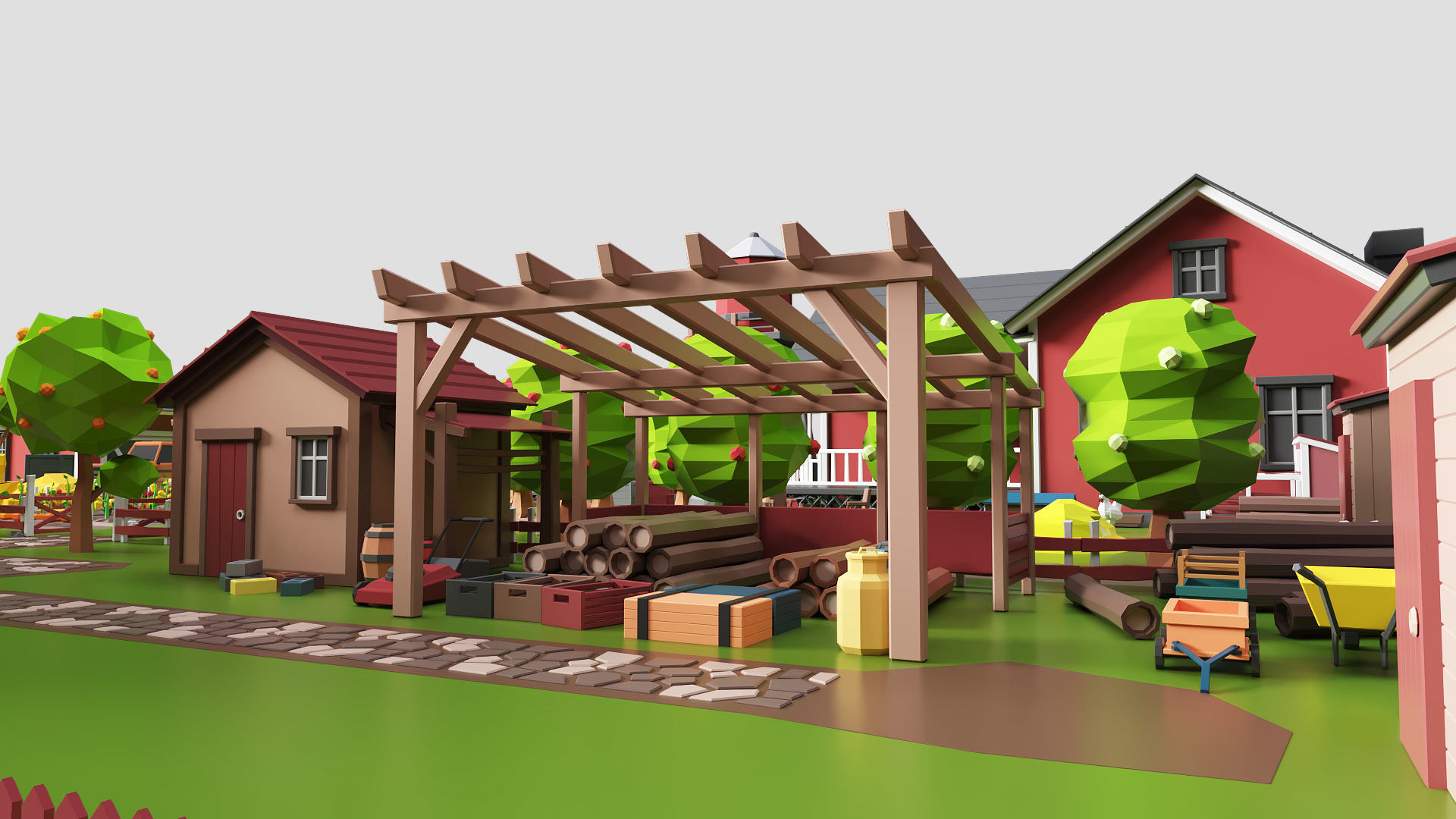 Low Poly Farm Pack - Ready Farm Collection lowpoly Low-poly 3D model_10