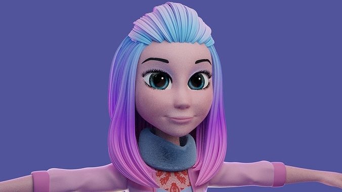 Cartoon Girl- READY TO RIG 3D model