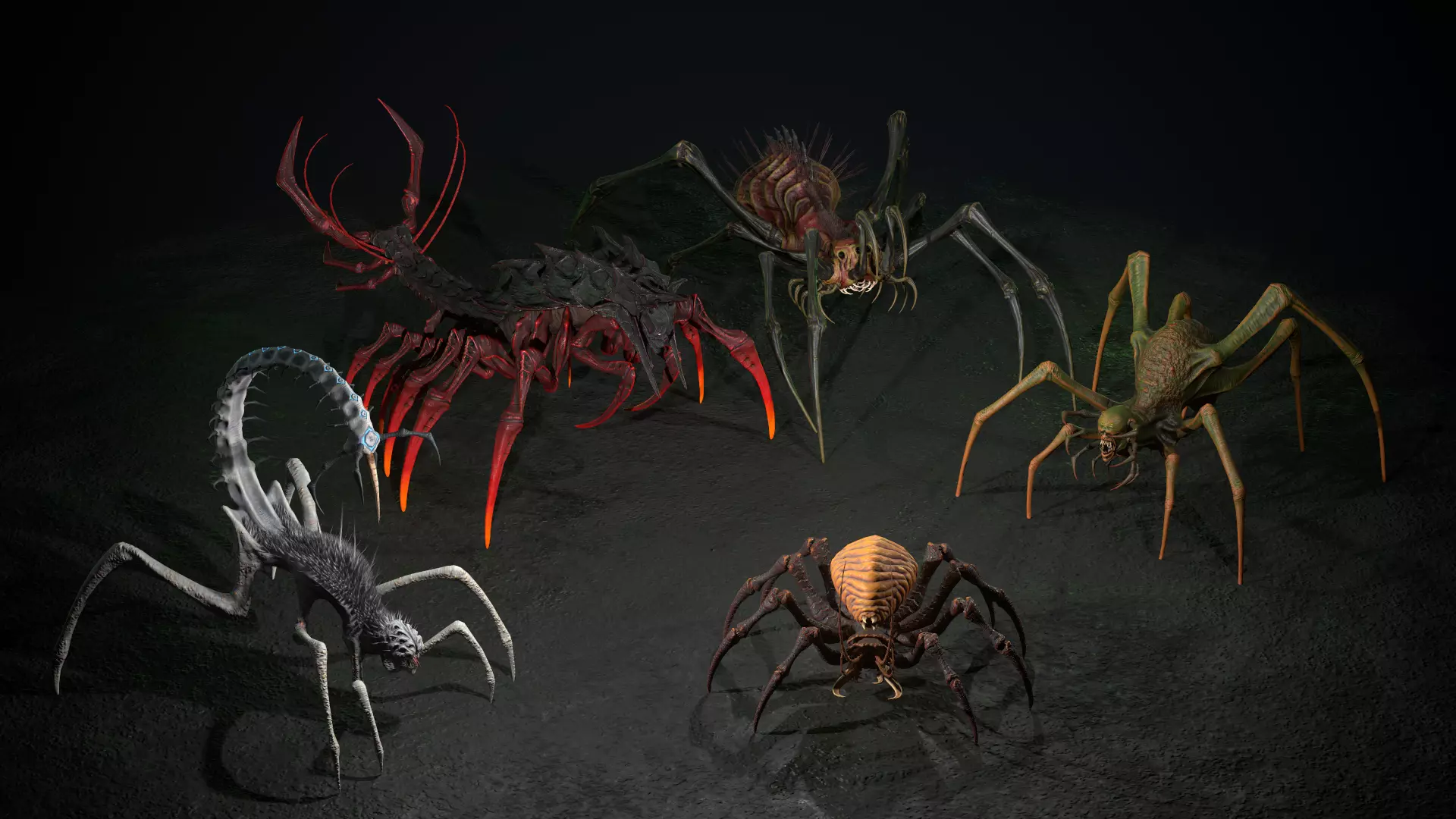 Spider Pack 2 3D Model Collection_0
