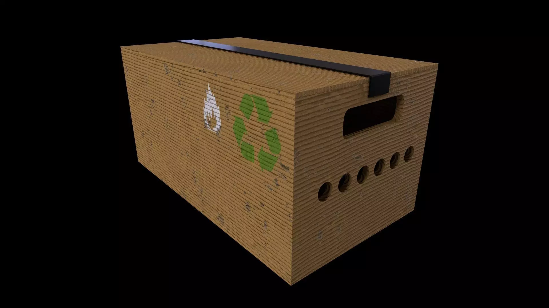 162Cardboard box Game Ready Low Poly 3D Model Low-poly 3D model
