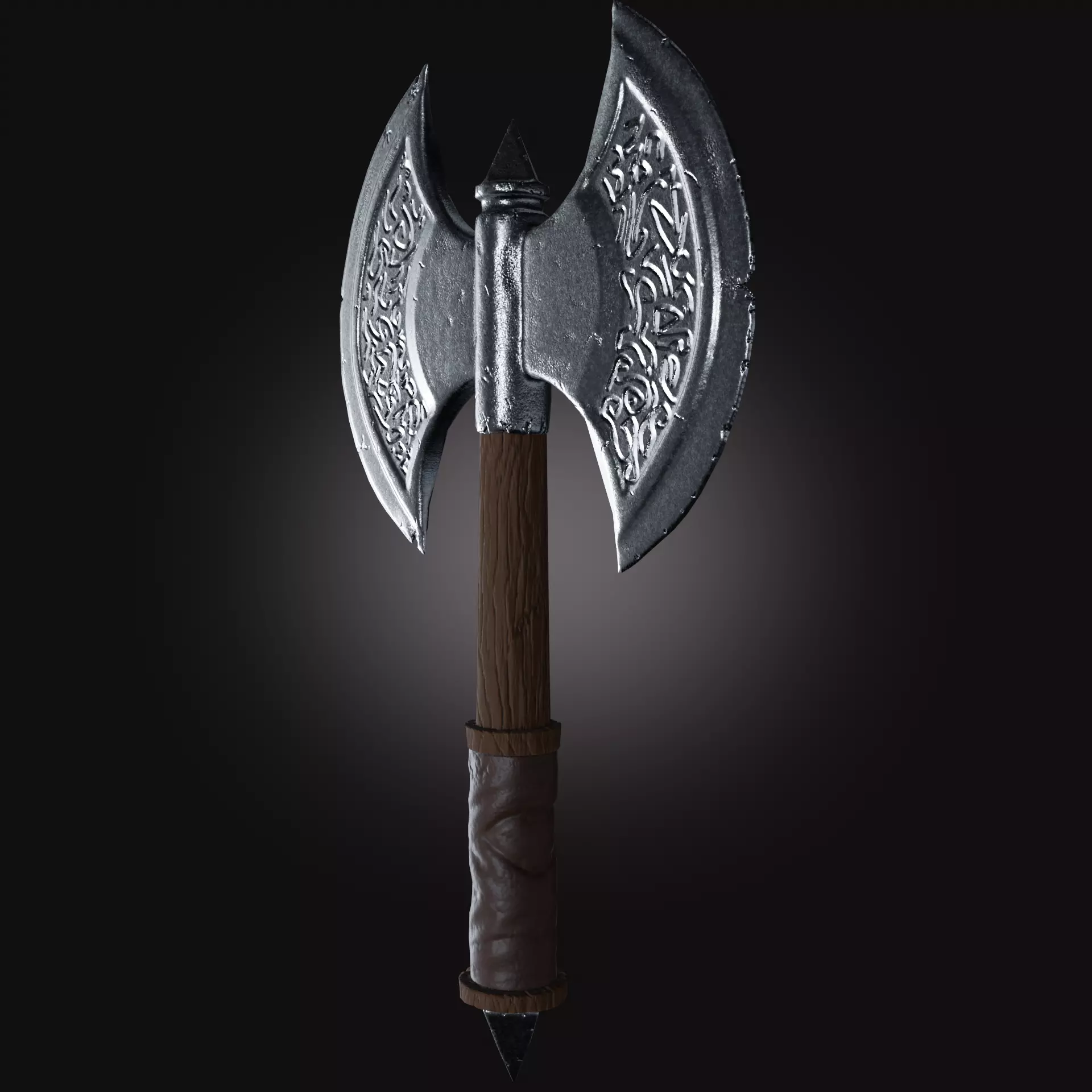 Axe silver PBR low-poly game raedy Free low-poly 3D model