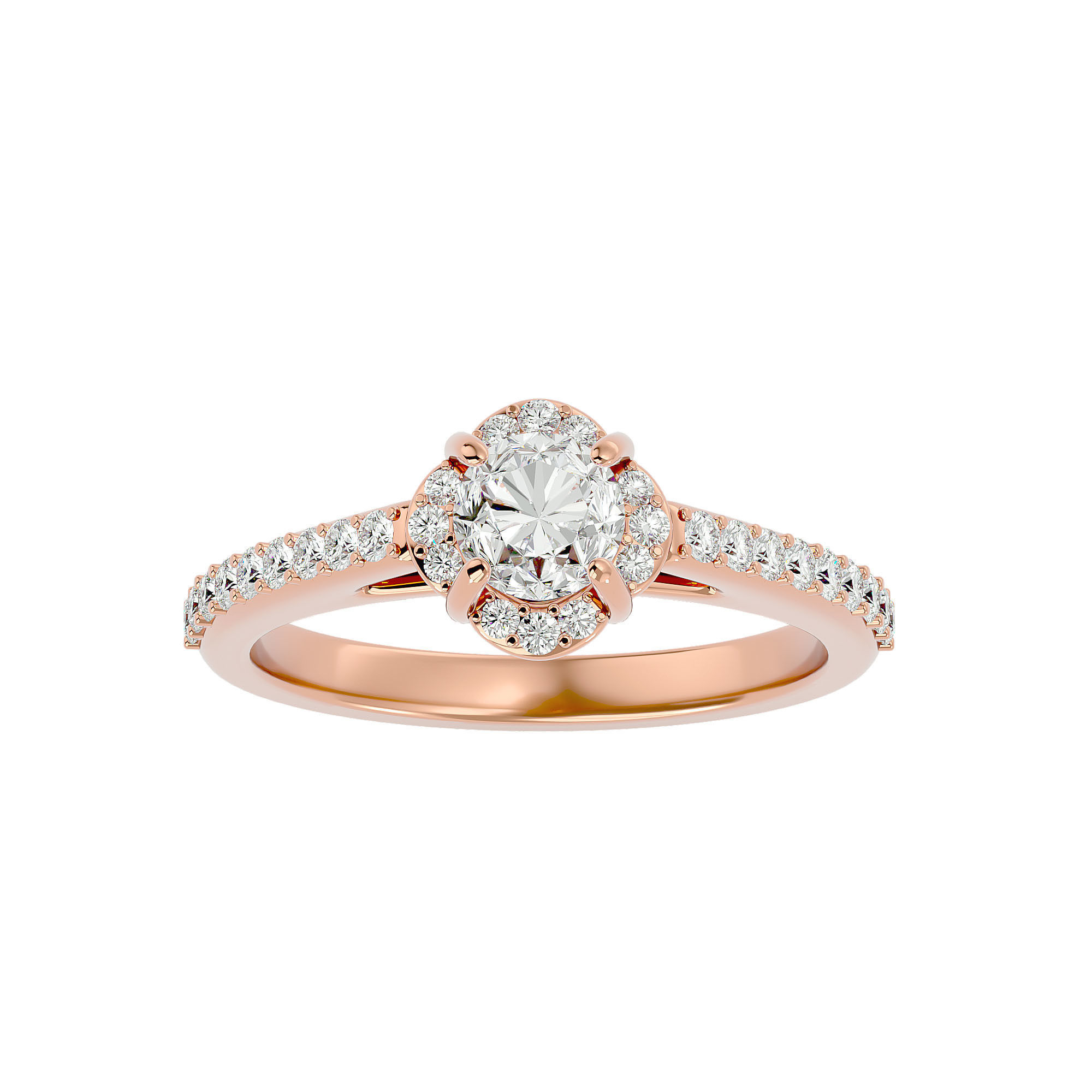 182 Halo solitaire wedding engagement ring with 360 view 3D Model Collection_236