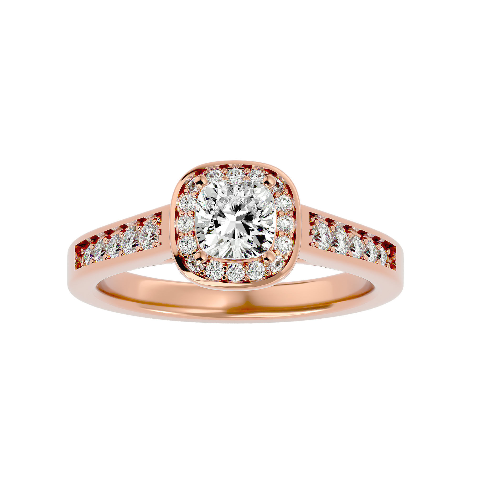 182 Halo solitaire wedding engagement ring with 360 view 3D Model Collection_150