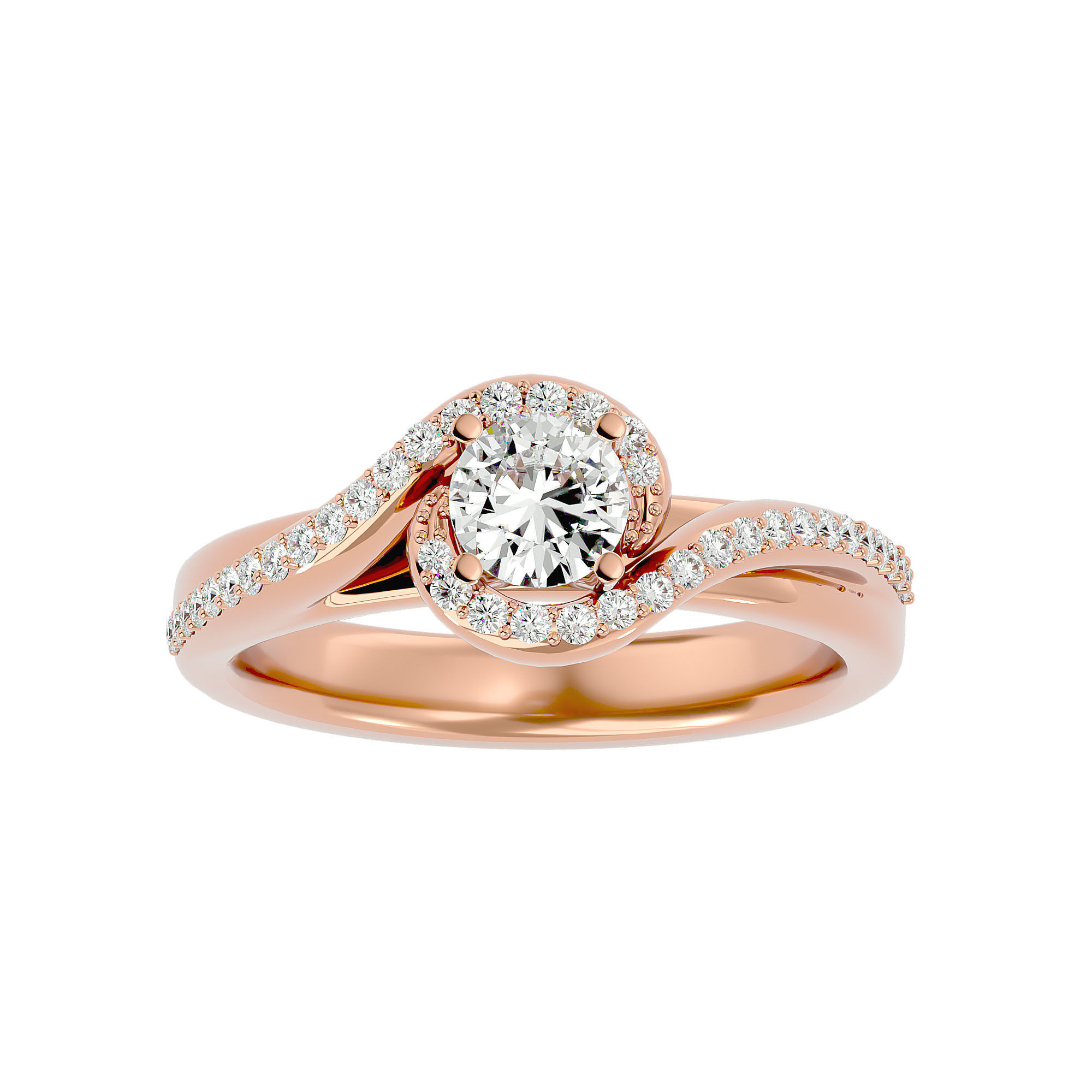 182 Halo solitaire wedding engagement ring with 360 view 3D Model Collection_284