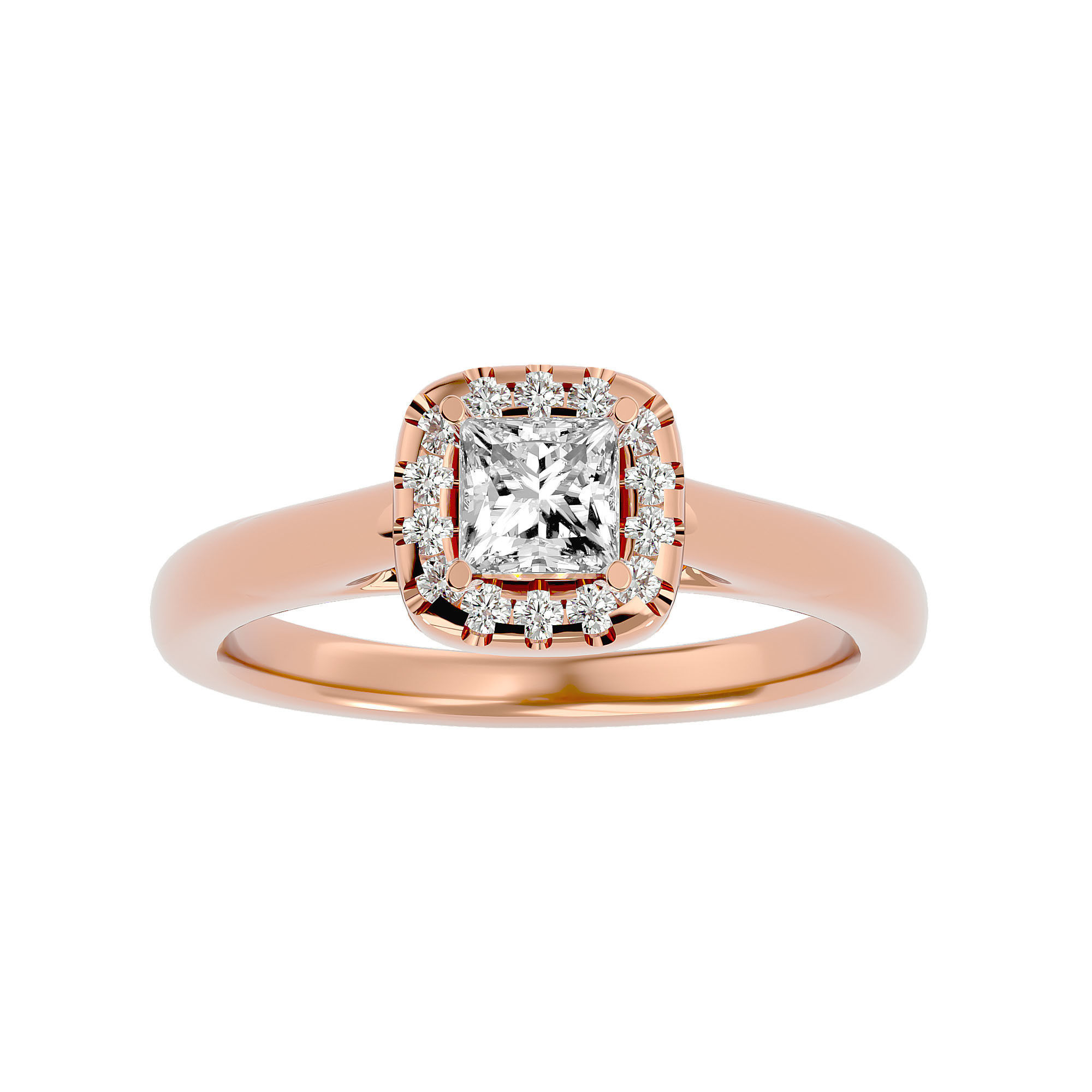 182 Halo solitaire wedding engagement ring with 360 view 3D Model Collection_80