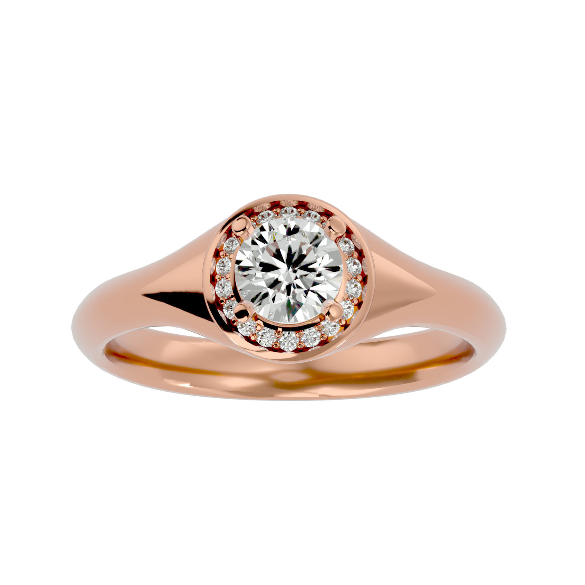 182 Halo solitaire wedding engagement ring with 360 view 3D Model Collection_212