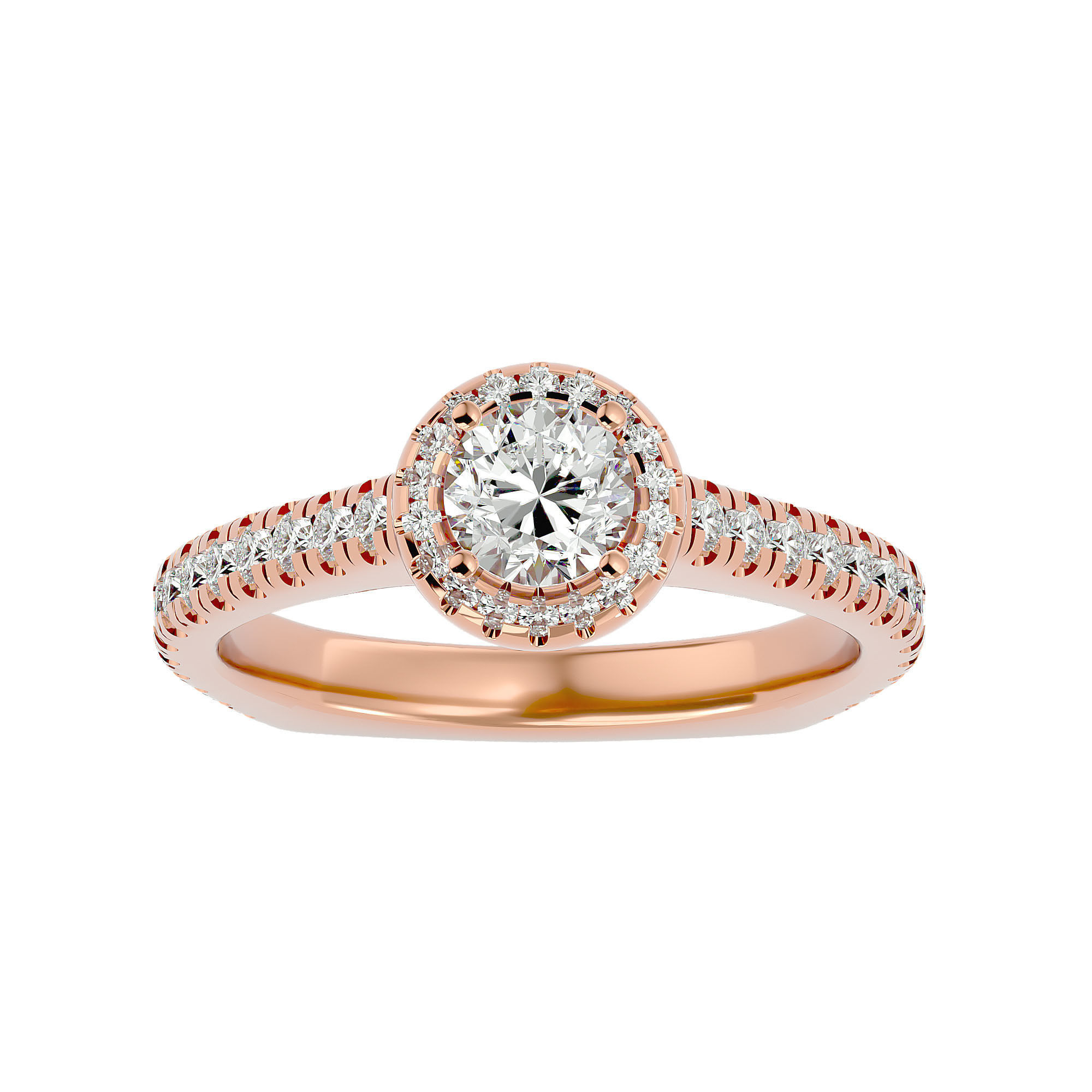 182 Halo solitaire wedding engagement ring with 360 view 3D Model Collection_184