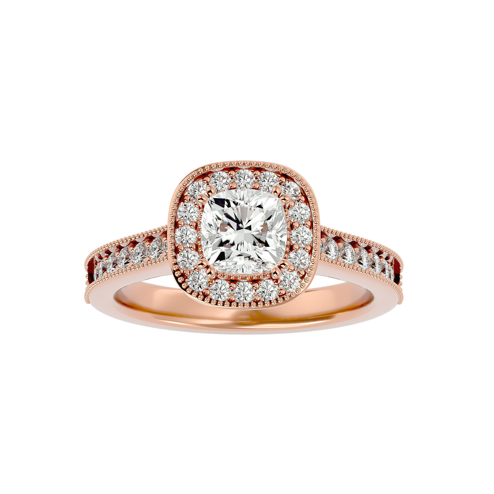 182 Halo solitaire wedding engagement ring with 360 view 3D Model Collection_22