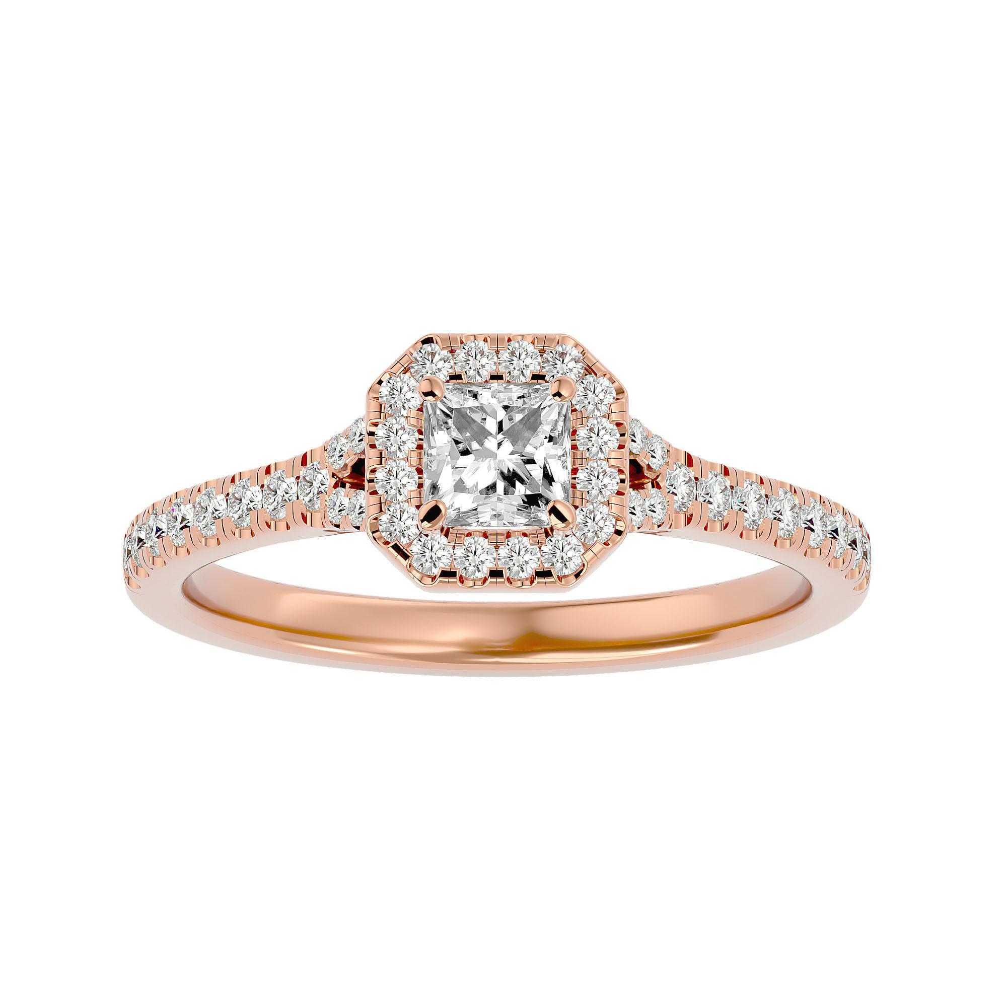 182 Halo solitaire wedding engagement ring with 360 view 3D Model Collection_56