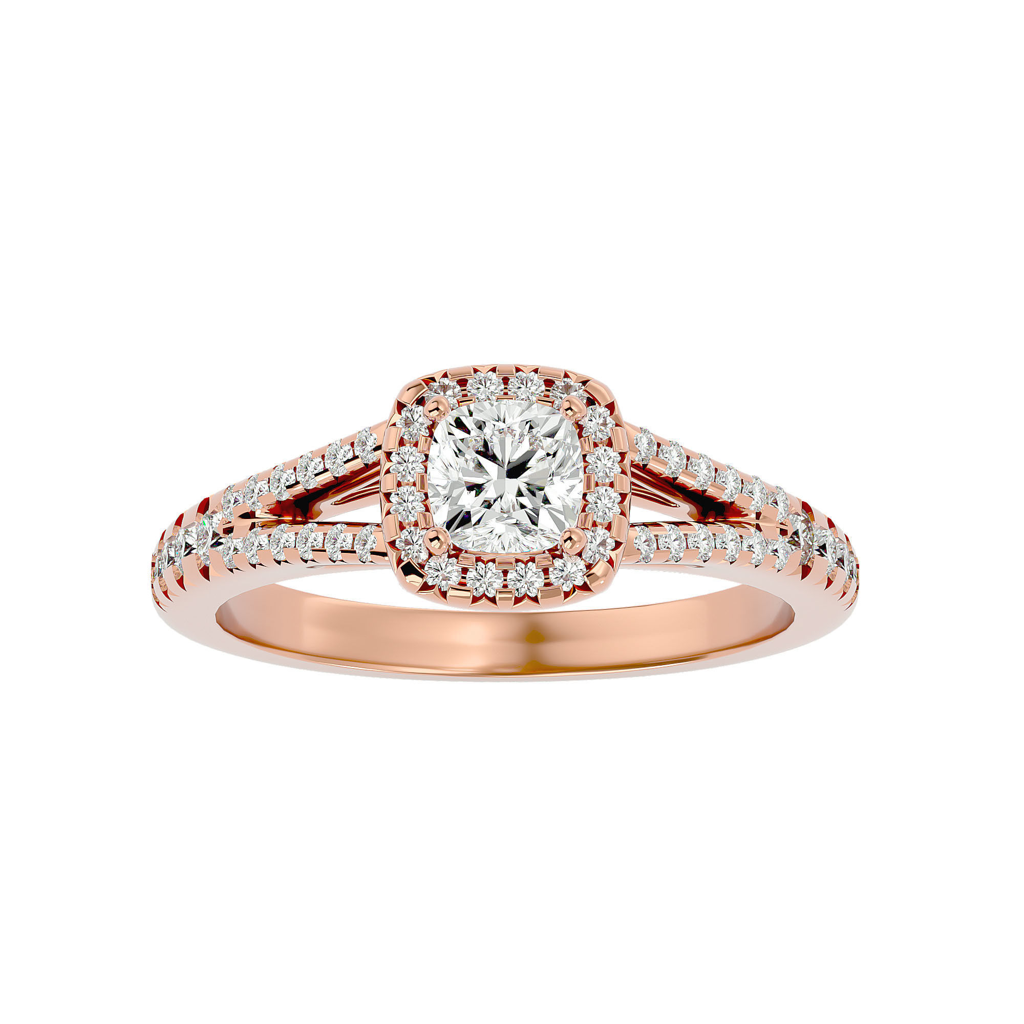 182 Halo solitaire wedding engagement ring with 360 view 3D Model Collection_108