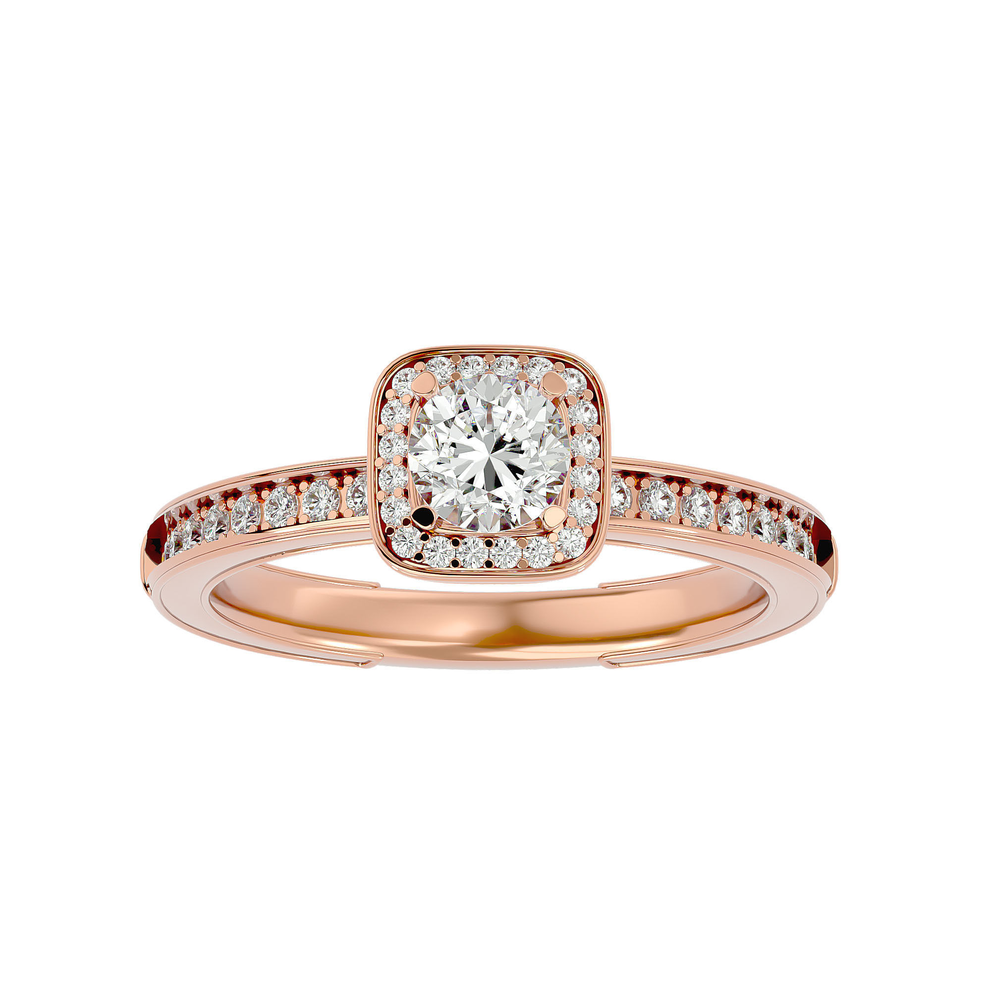 182 Halo solitaire wedding engagement ring with 360 view 3D Model Collection_230