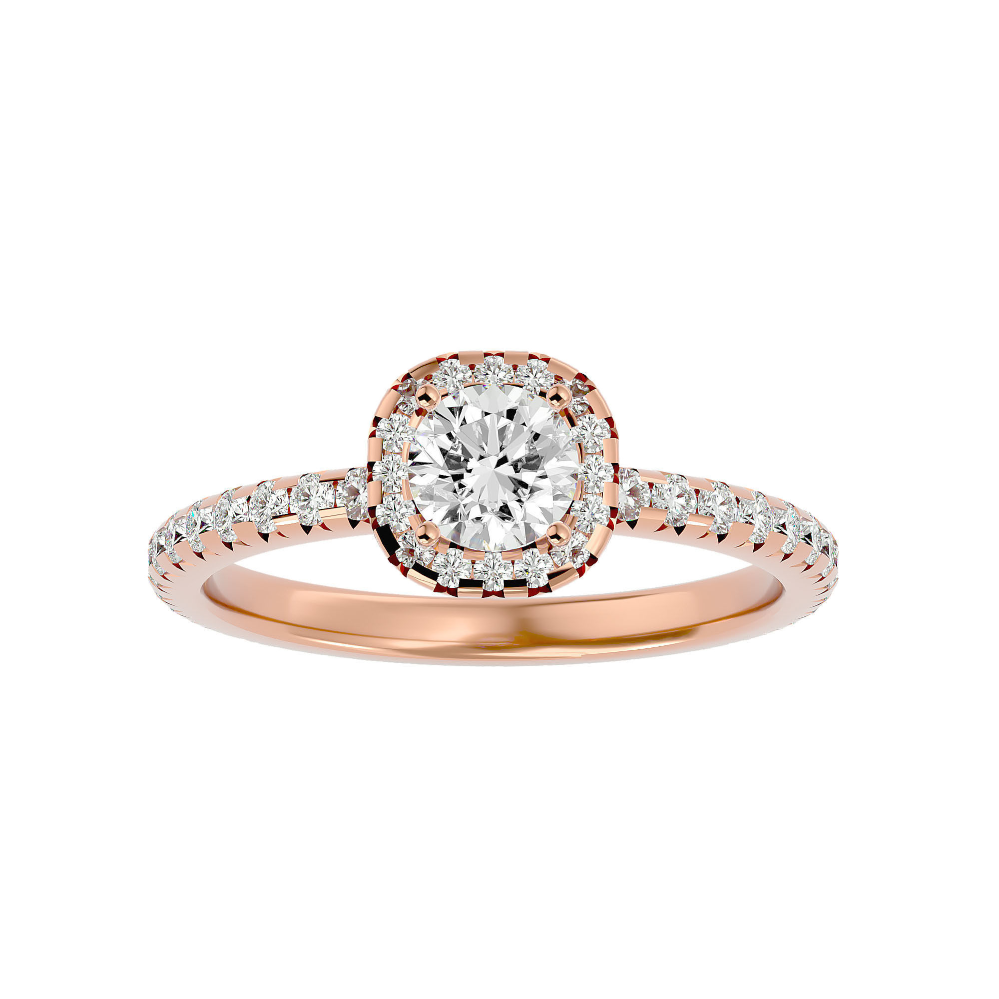 182 Halo solitaire wedding engagement ring with 360 view 3D Model Collection_240