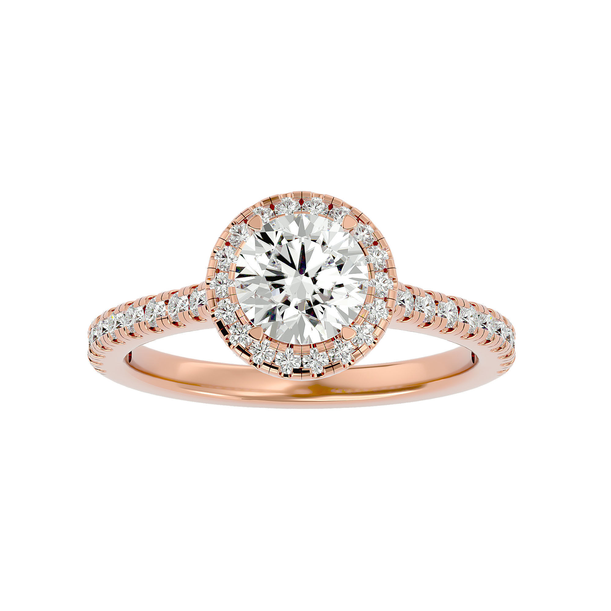 182 Halo solitaire wedding engagement ring with 360 view 3D Model Collection_138