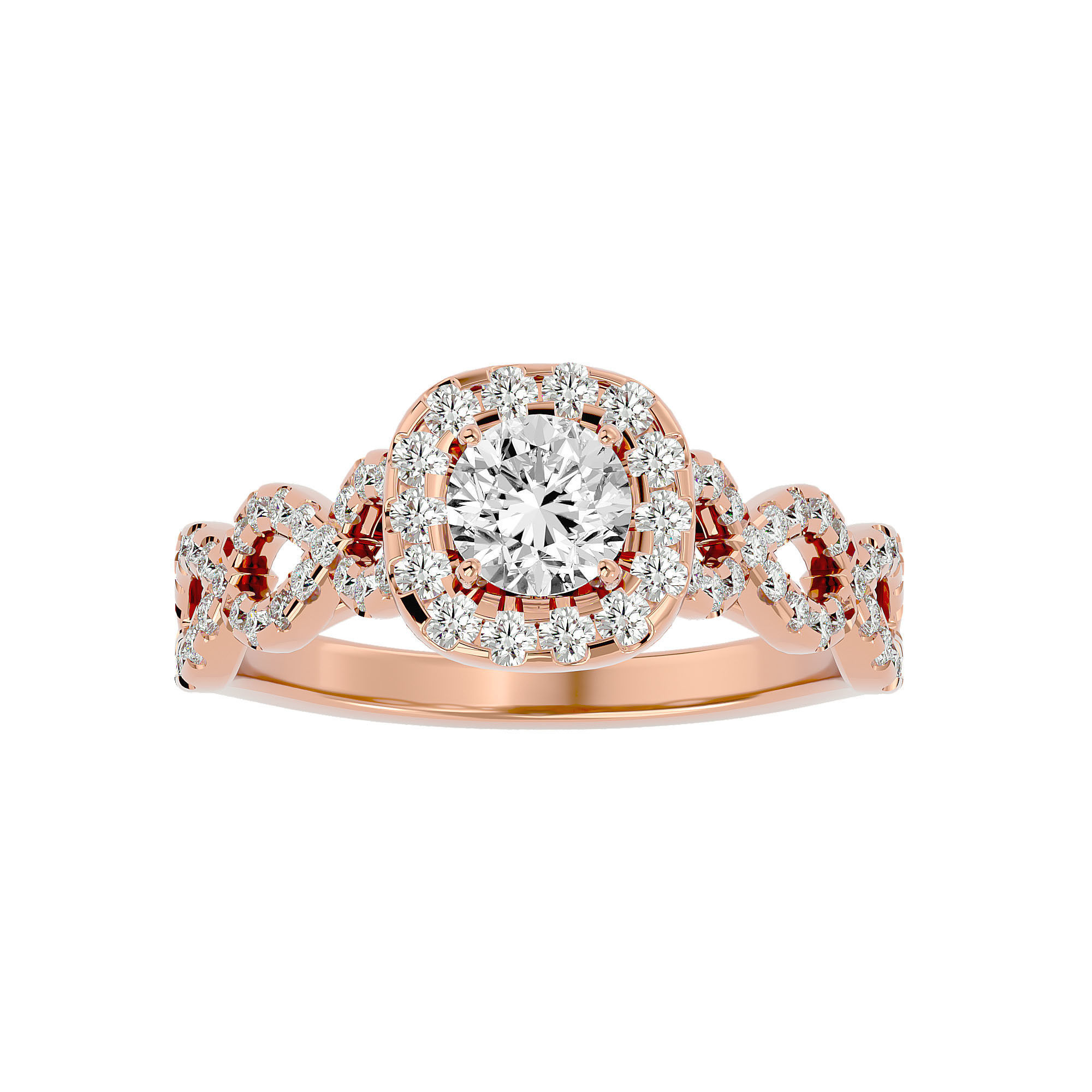 182 Halo solitaire wedding engagement ring with 360 view 3D Model Collection_120