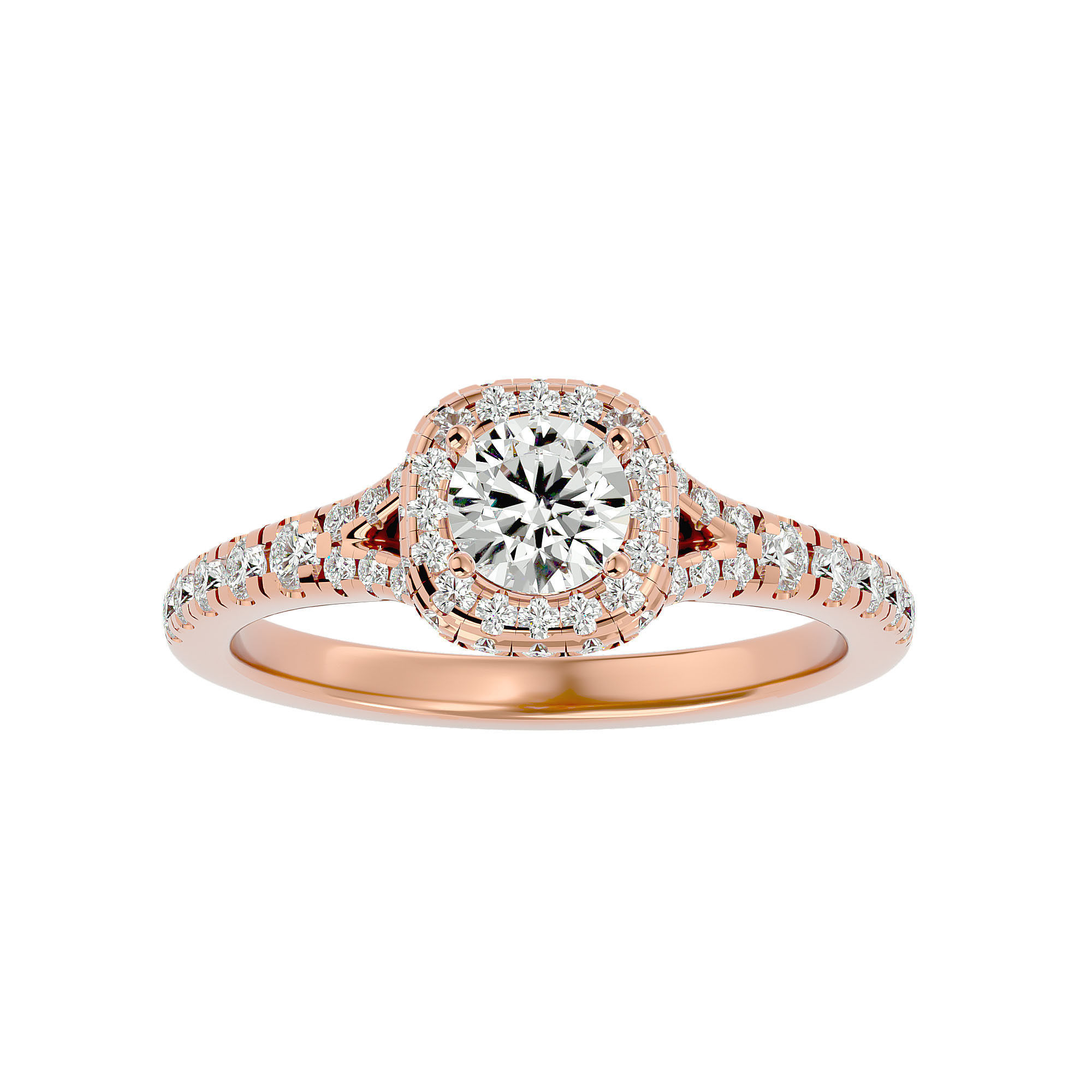 182 Halo solitaire wedding engagement ring with 360 view 3D Model Collection_126