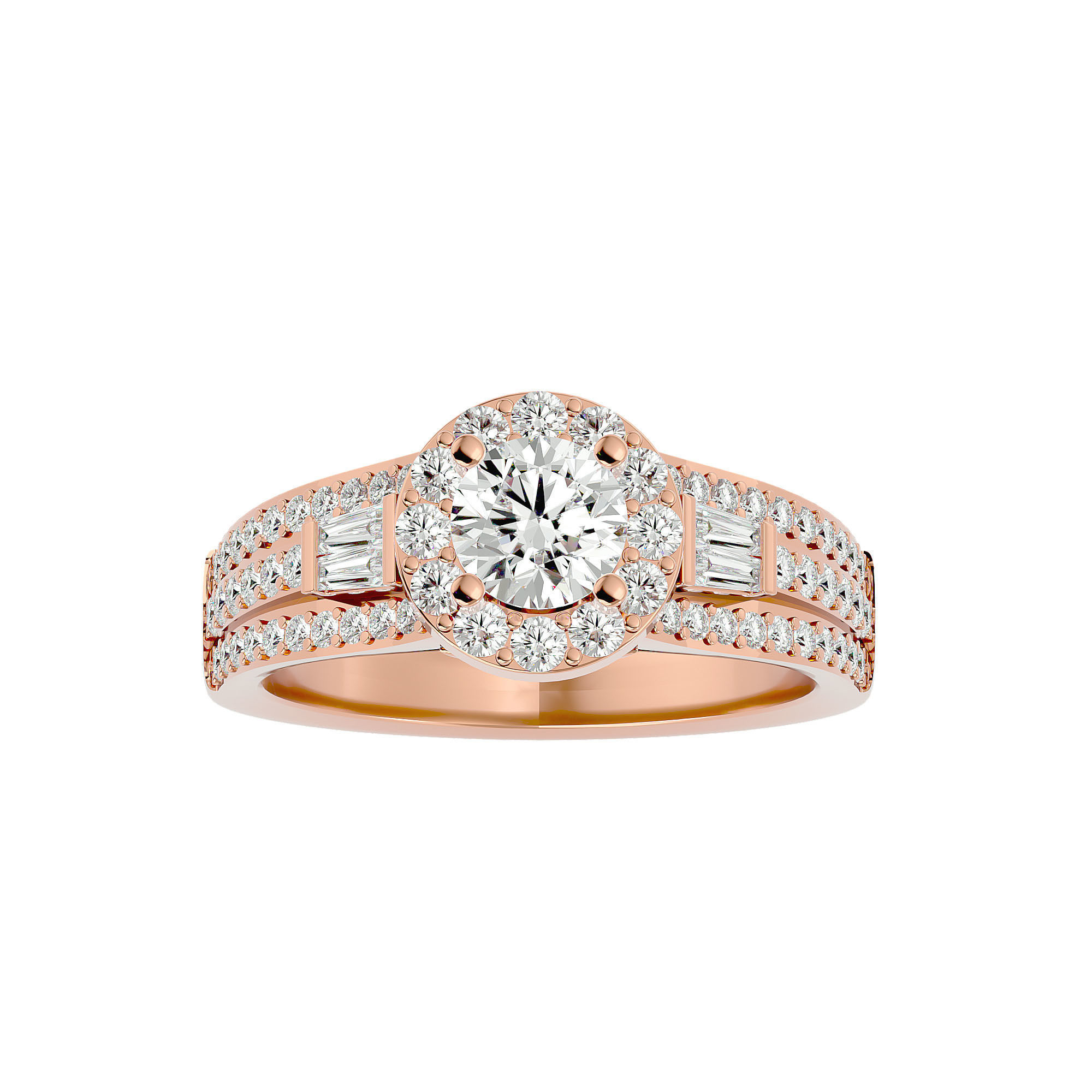 182 Halo solitaire wedding engagement ring with 360 view 3D Model Collection_34