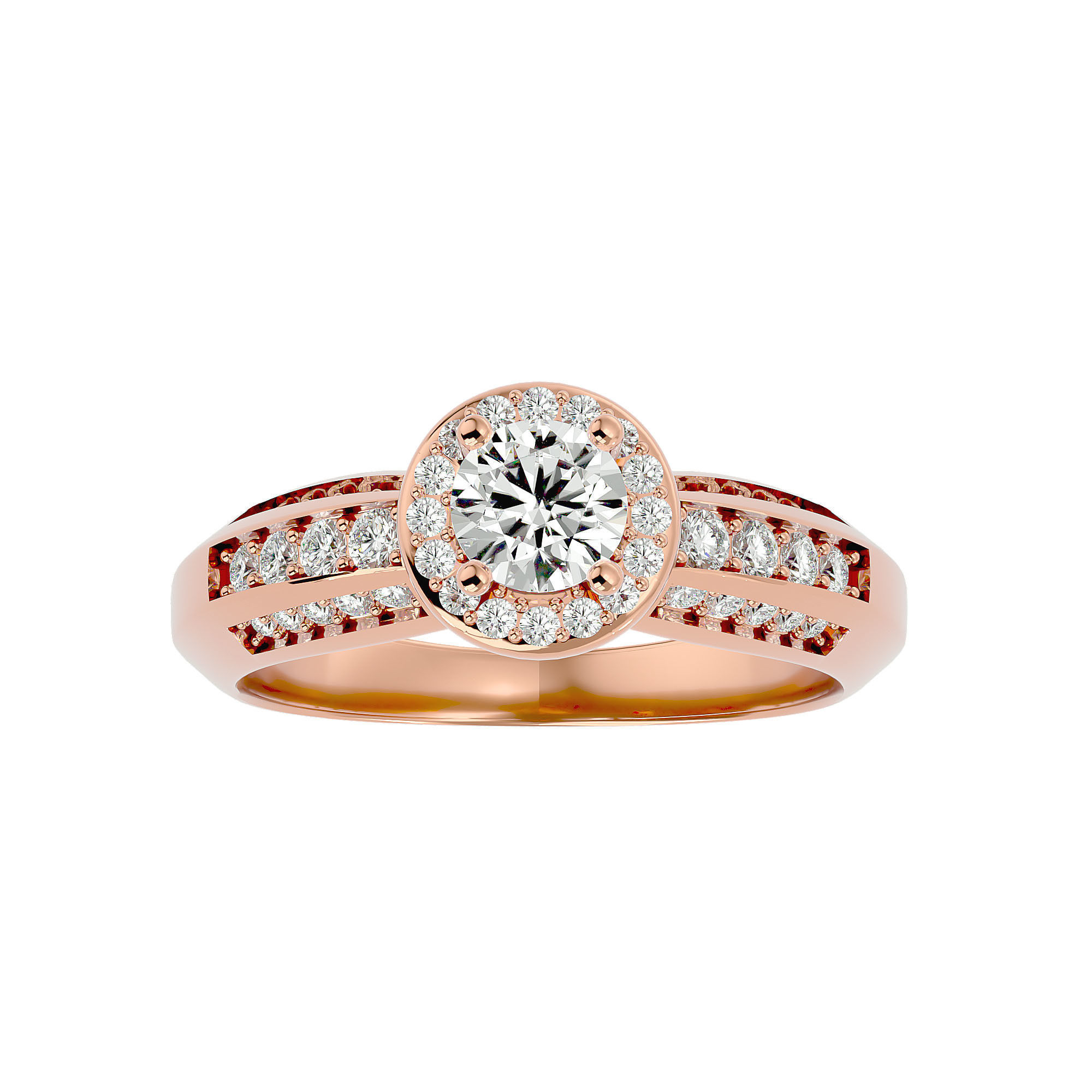 182 Halo solitaire wedding engagement ring with 360 view 3D Model Collection_340