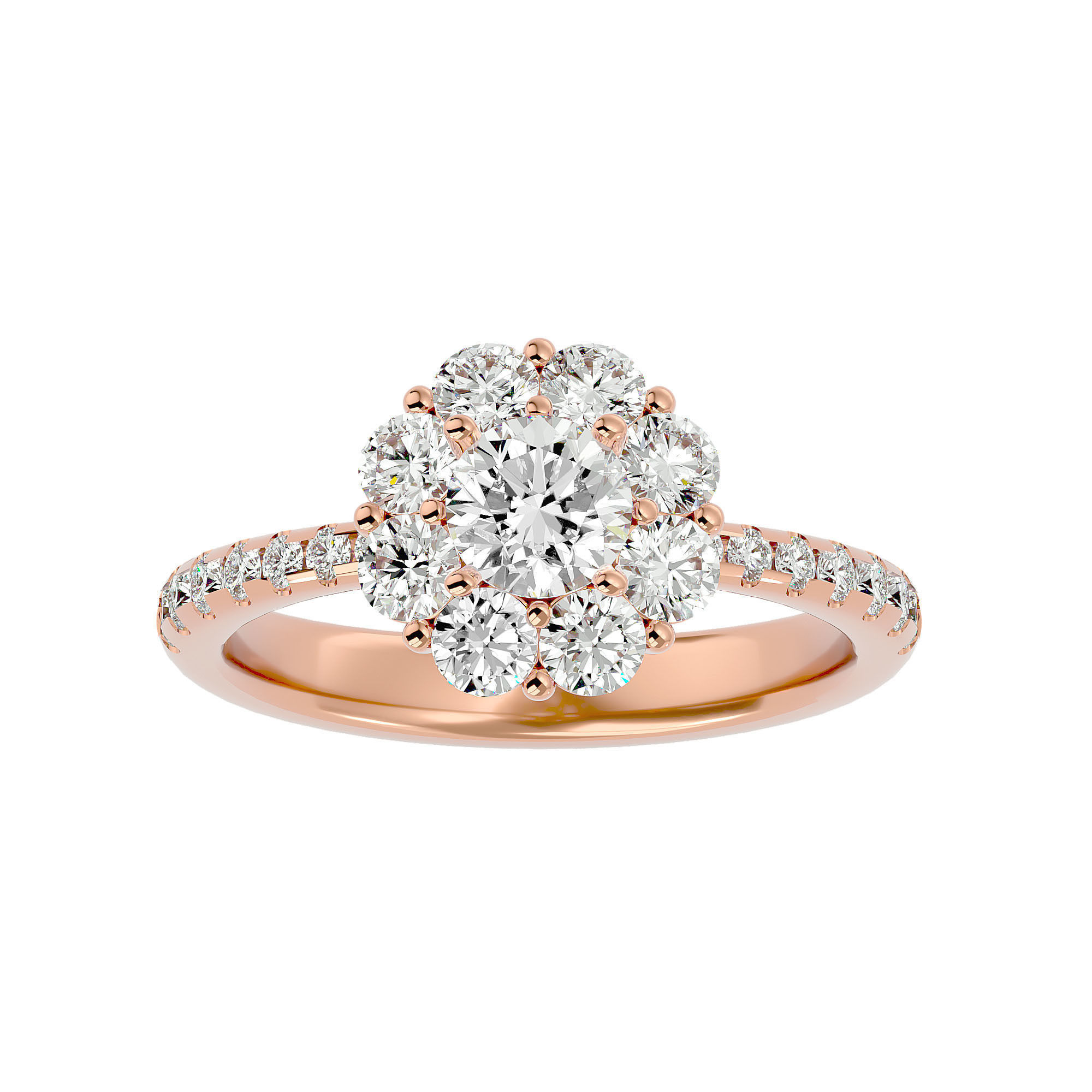 182 Halo solitaire wedding engagement ring with 360 view 3D Model Collection_118