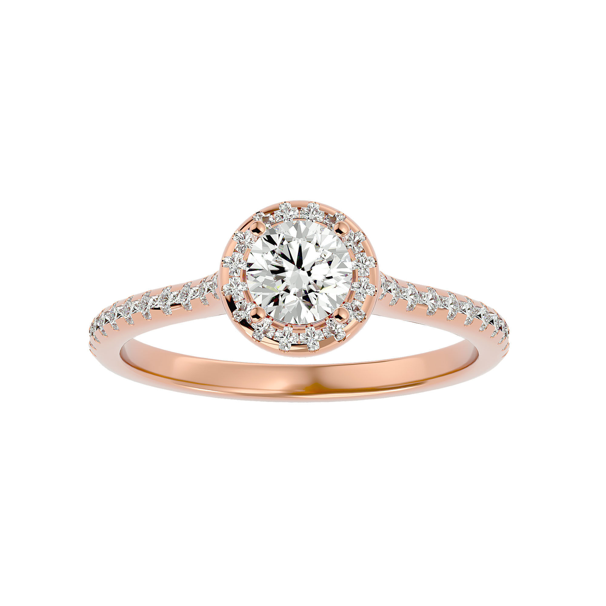 182 Halo solitaire wedding engagement ring with 360 view 3D Model Collection_204