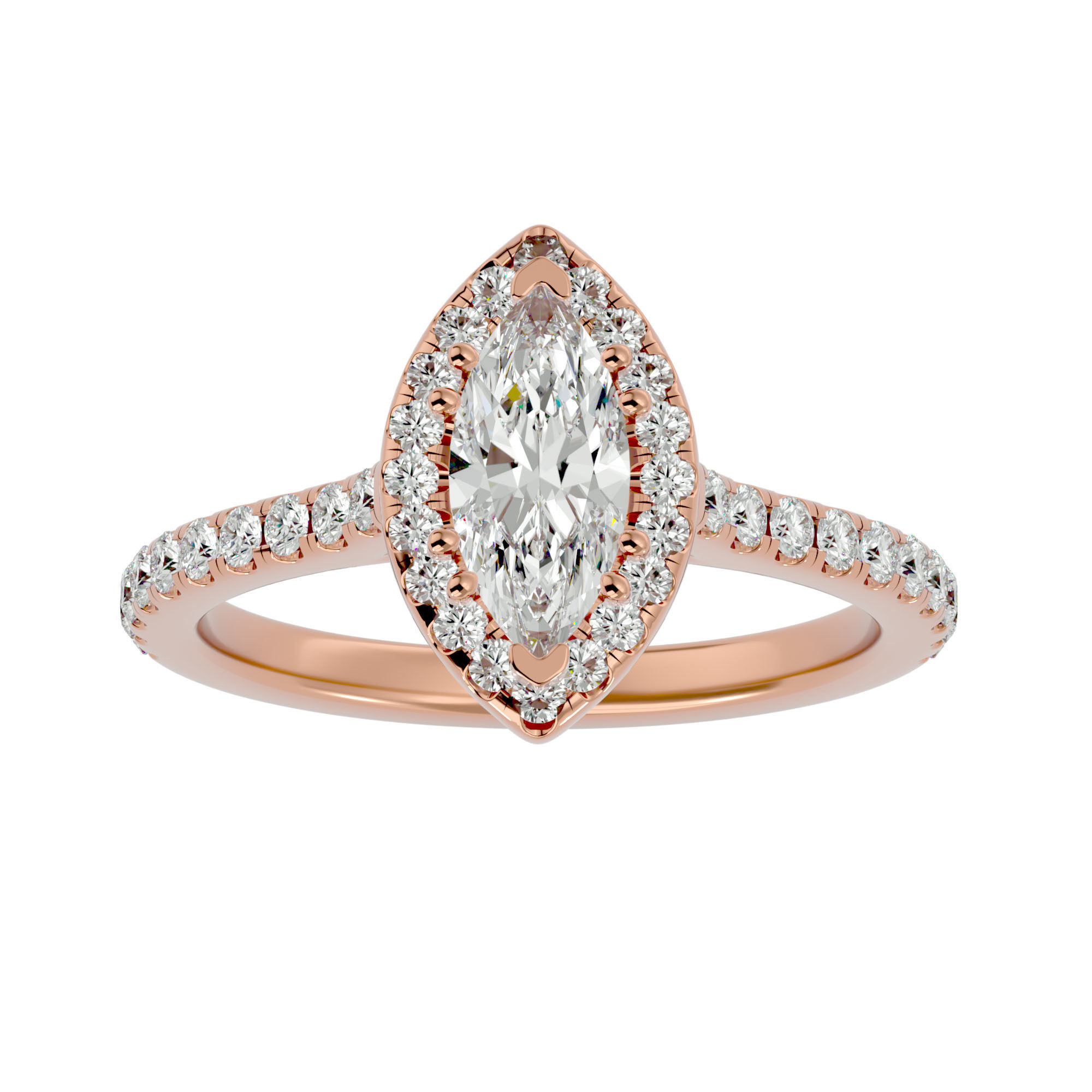 182 Halo solitaire wedding engagement ring with 360 view 3D Model Collection_106