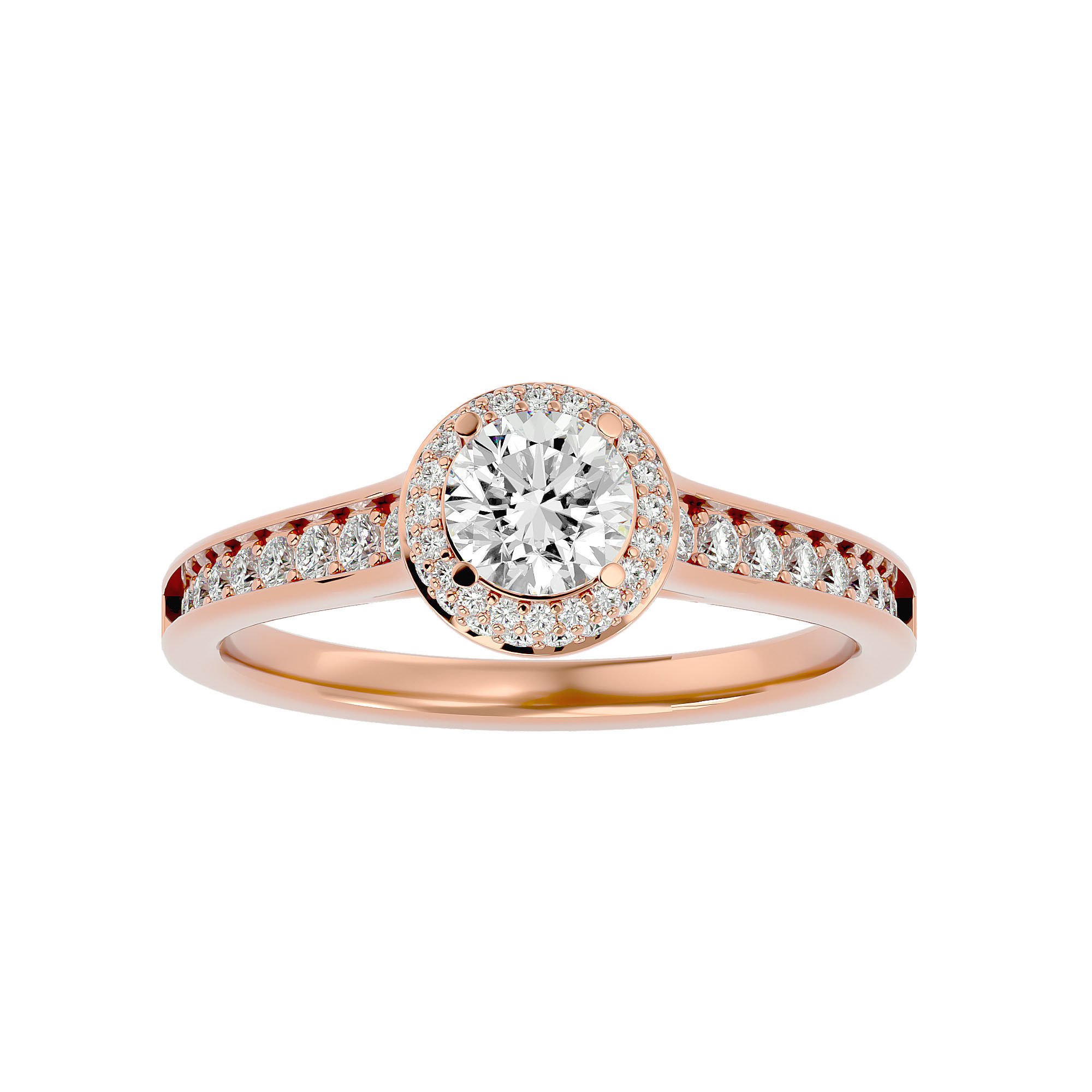 182 Halo solitaire wedding engagement ring with 360 view 3D Model Collection_216