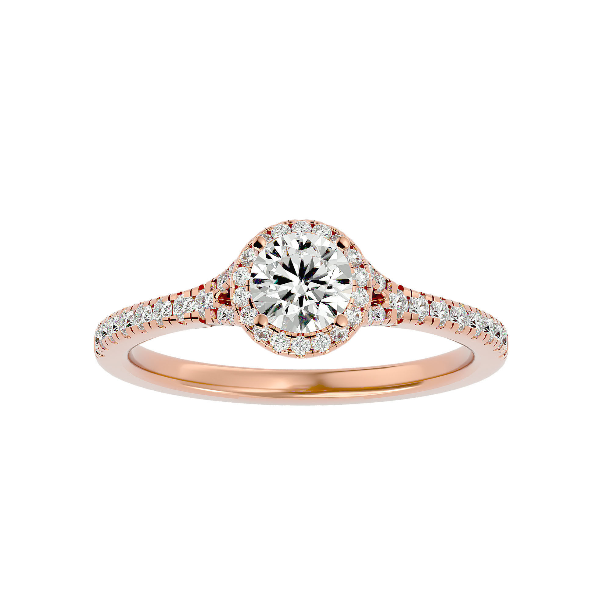 182 Halo solitaire wedding engagement ring with 360 view 3D Model Collection_200