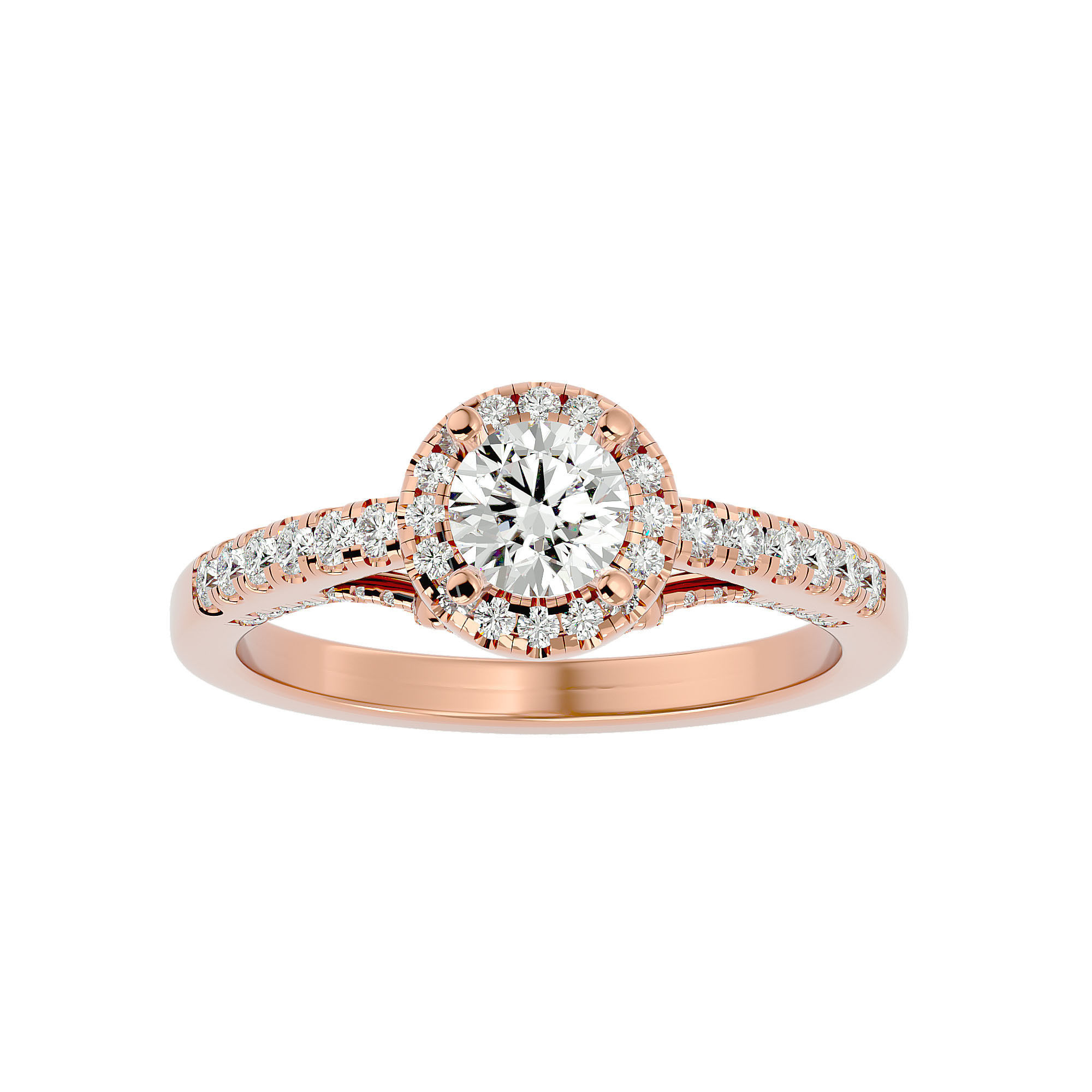182 Halo solitaire wedding engagement ring with 360 view 3D Model Collection_224