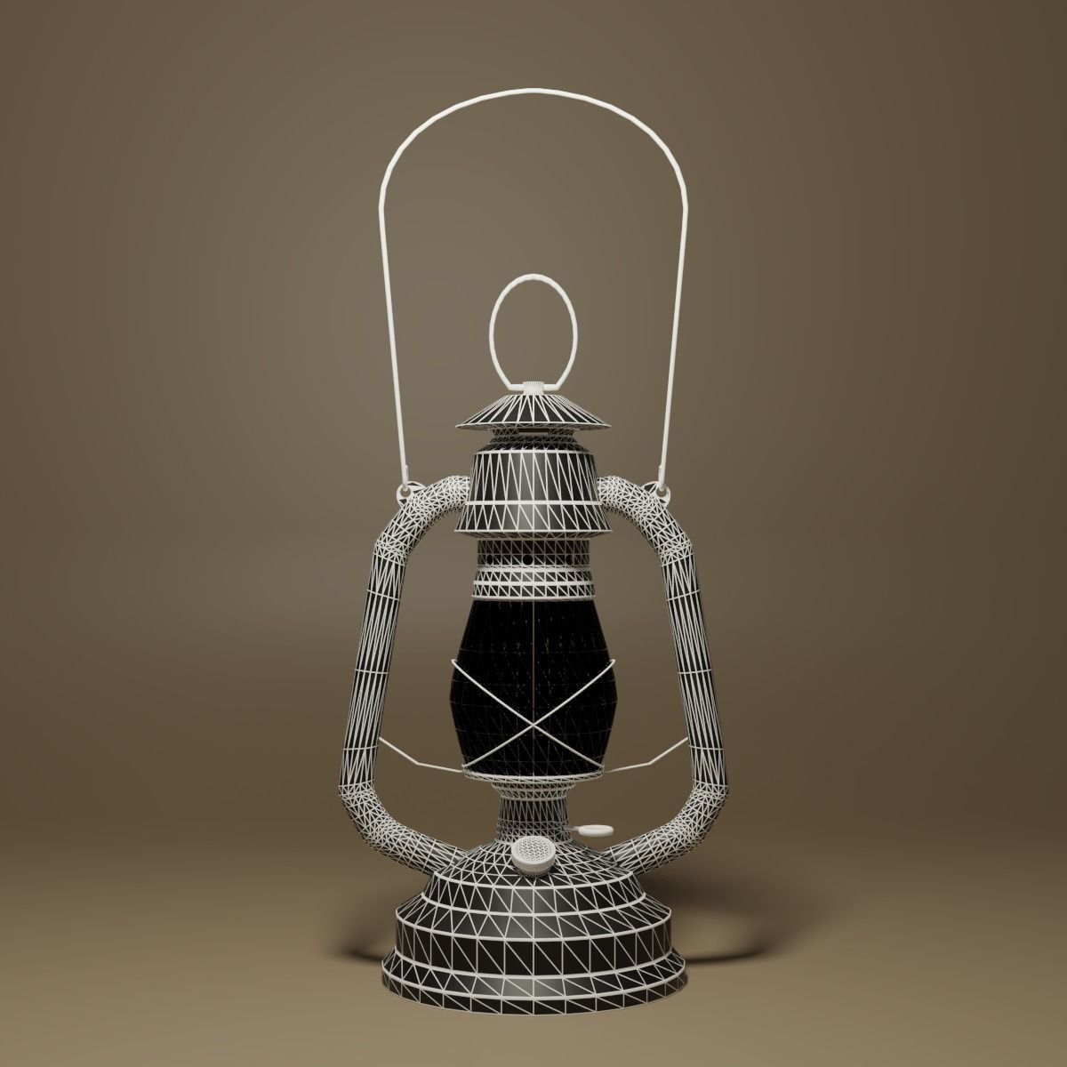 Cartoon Retro Kerosene Lamp 3D model_5