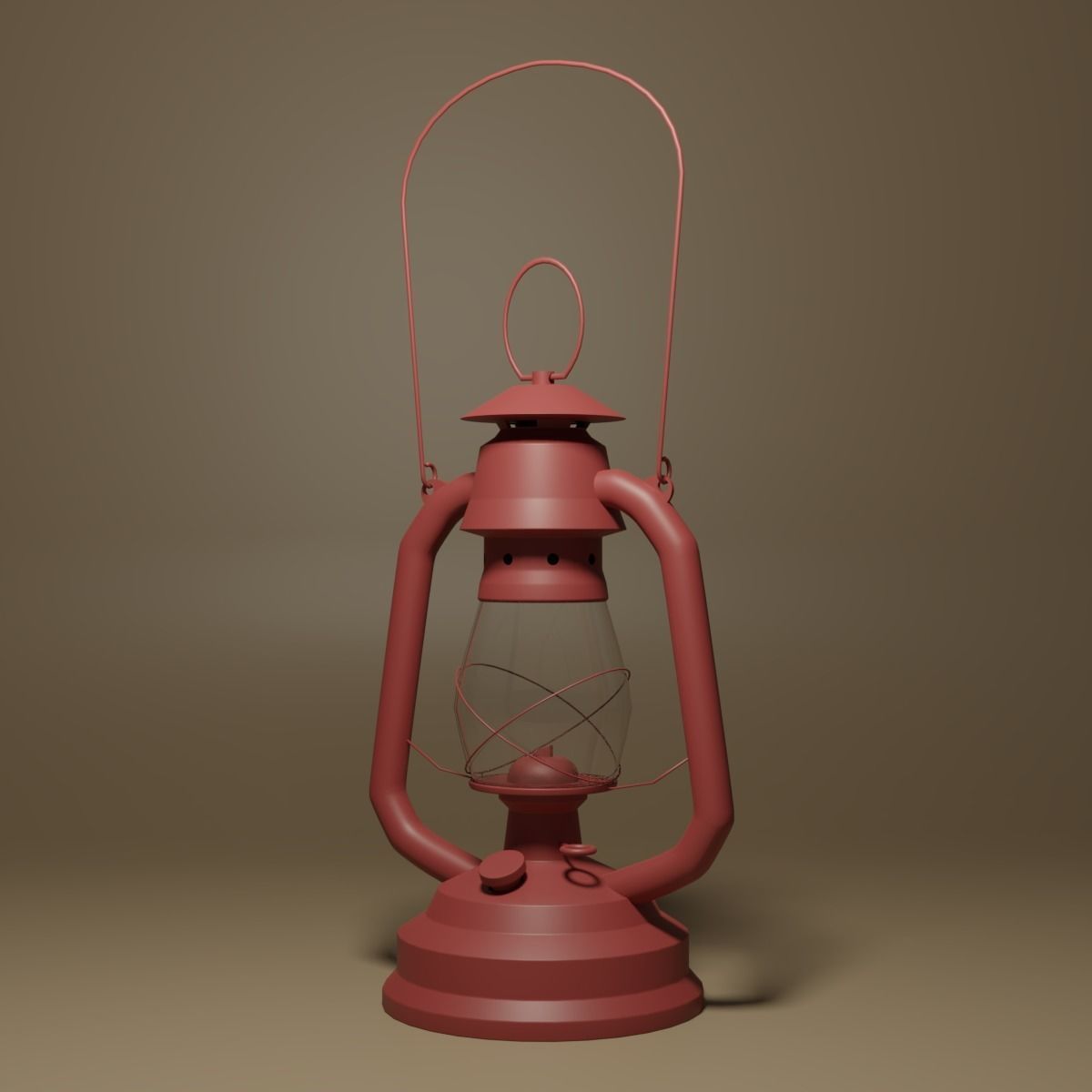 Cartoon Retro Kerosene Lamp 3D model_1