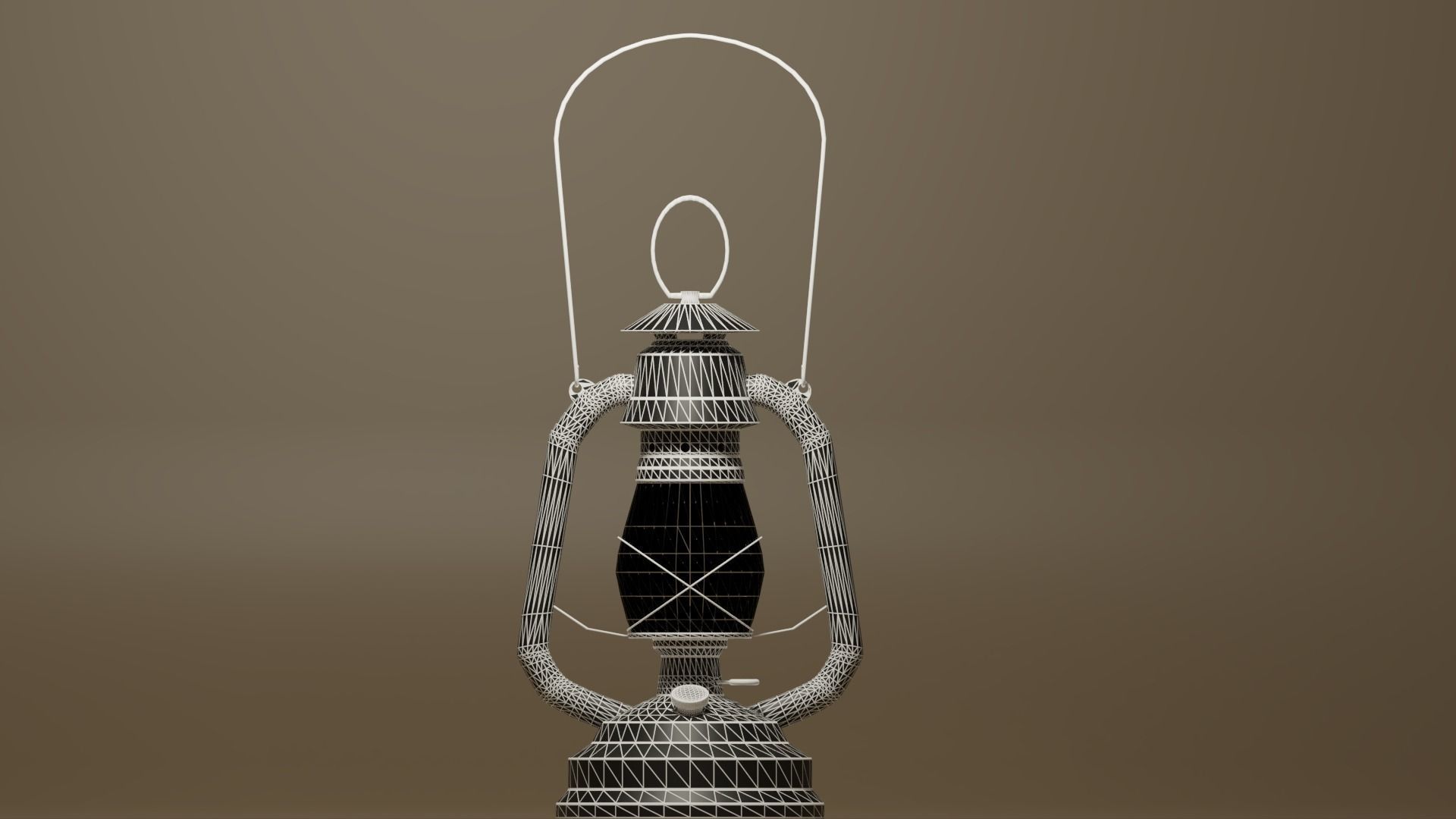 Cartoon Retro Kerosene Lamp 3D model_4