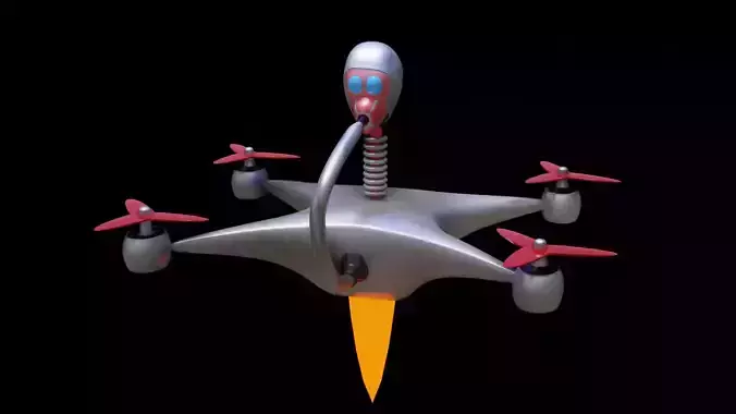 drone flying Low-poly 3D model