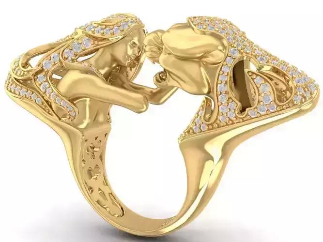 girl and lion ring 2877