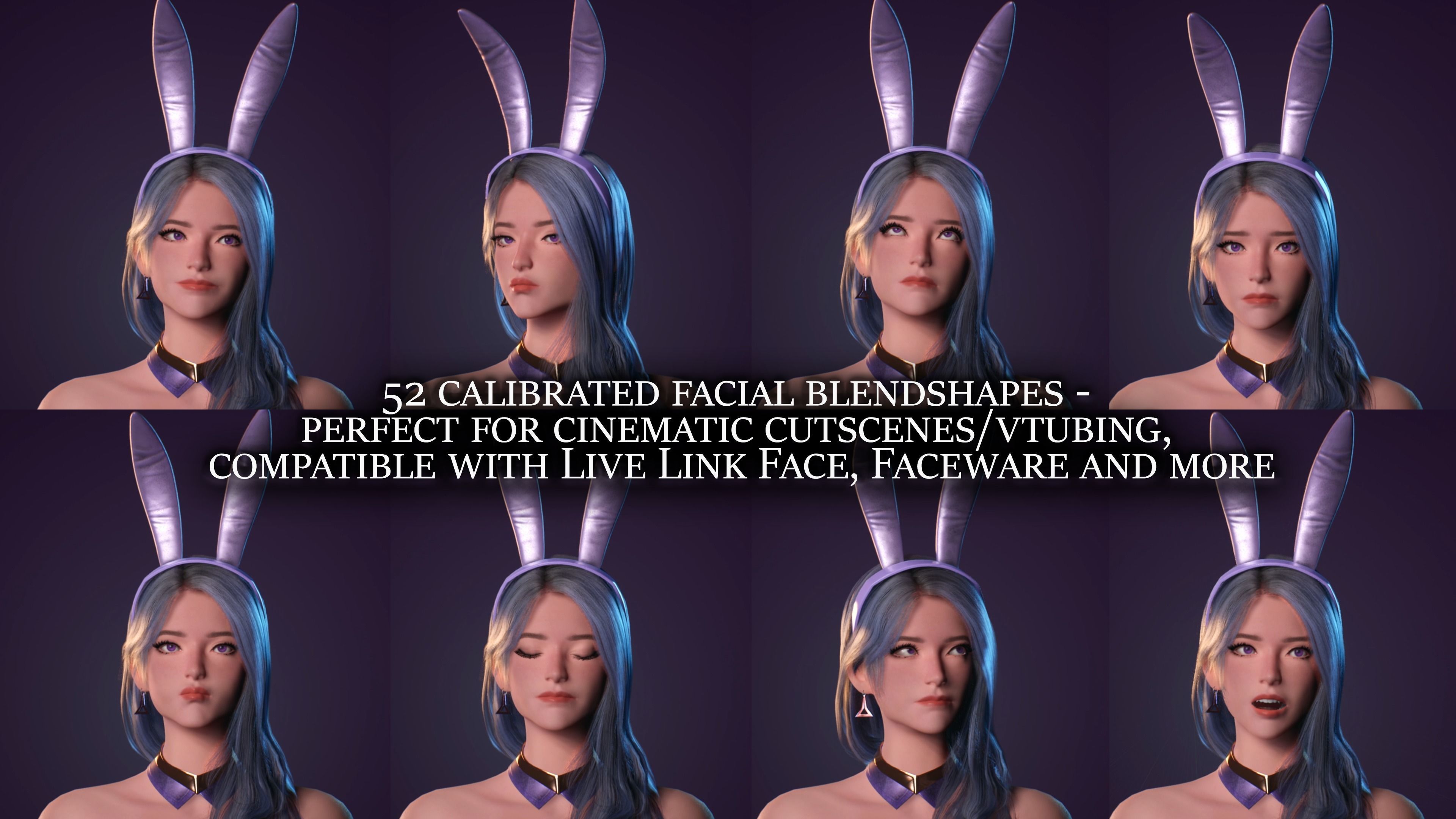 Bunny-Cute Fighting Shooter Anime Cartoon Girl StylizedCharacter Low-poly 3D model_6