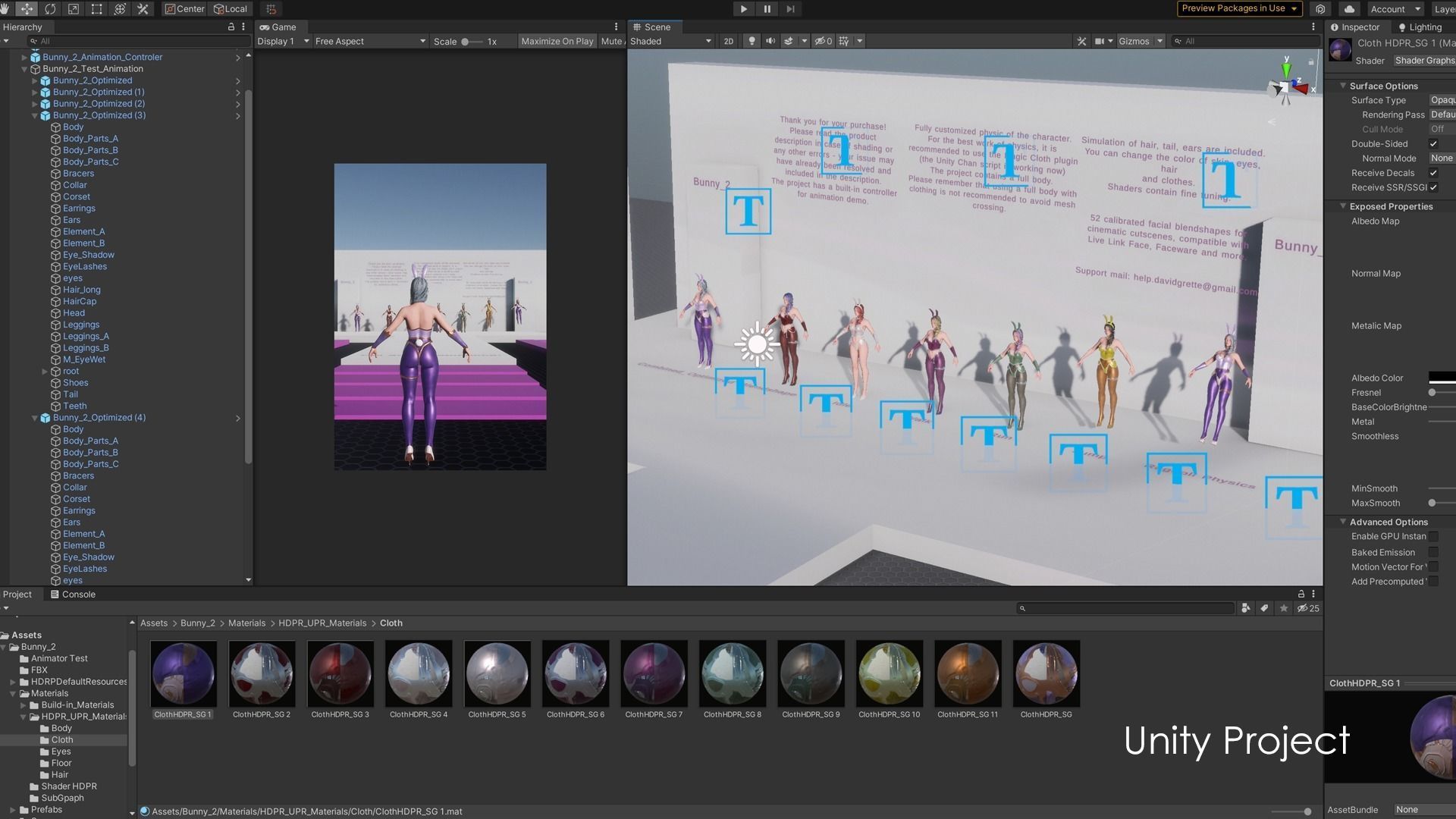Bunny-Cute Fighting Shooter Anime Cartoon Girl StylizedCharacter Low-poly 3D model_15