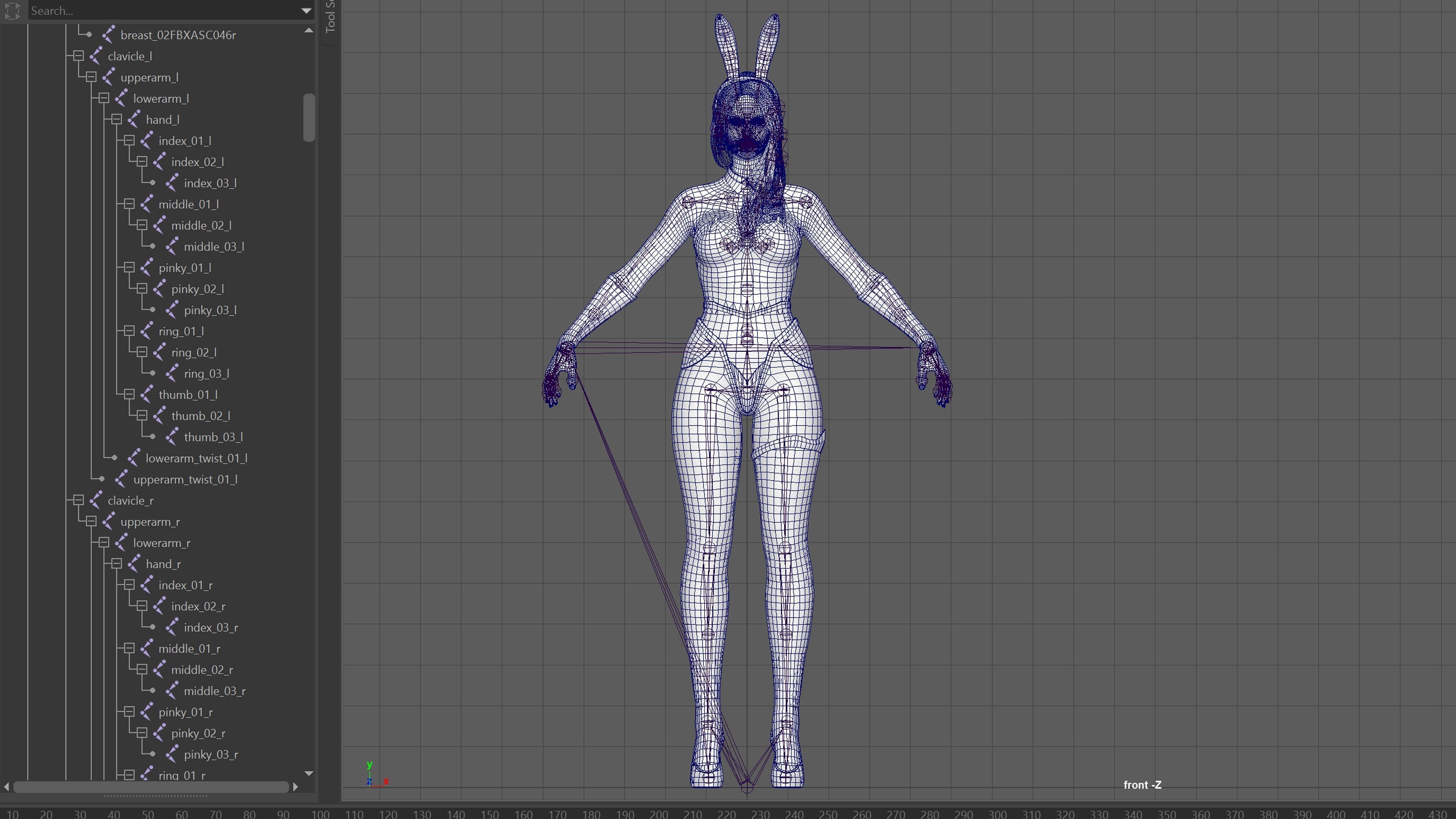 Bunny-Cute Fighting Shooter Anime Cartoon Girl StylizedCharacter Low-poly 3D model_19