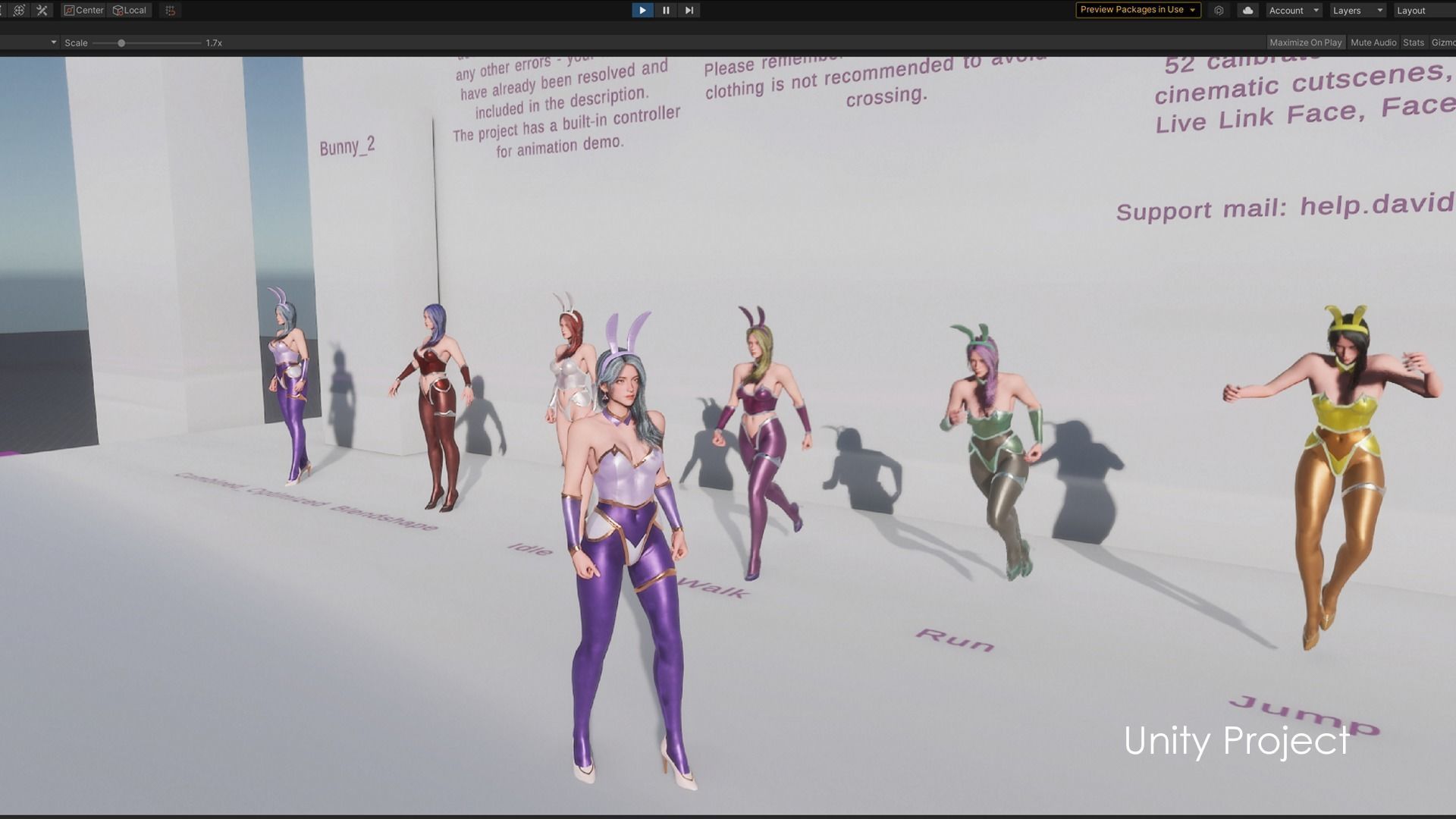 Bunny-Cute Fighting Shooter Anime Cartoon Girl StylizedCharacter Low-poly 3D model_14