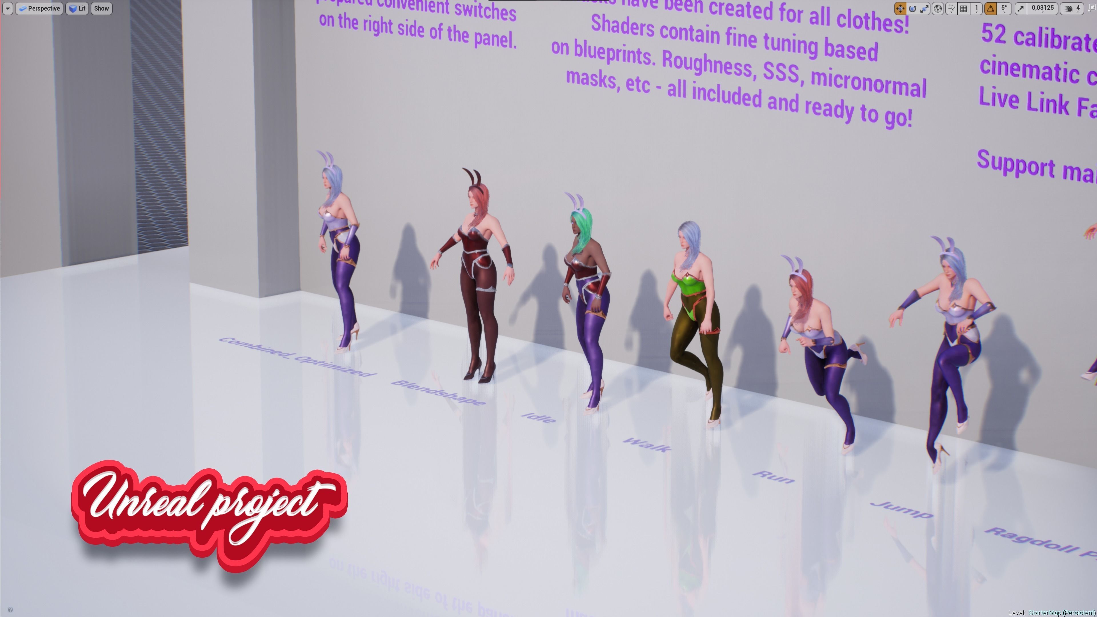 Bunny-Cute Fighting Shooter Anime Cartoon Girl StylizedCharacter Low-poly 3D model_10