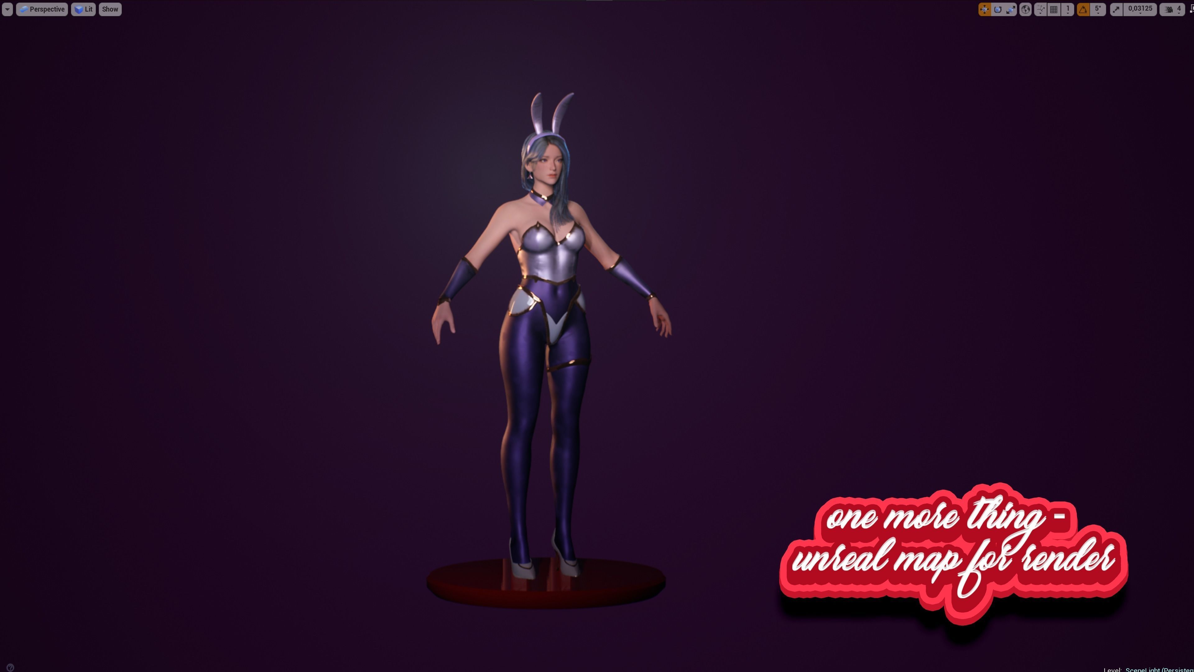 Bunny-Cute Fighting Shooter Anime Cartoon Girl StylizedCharacter Low-poly 3D model_13