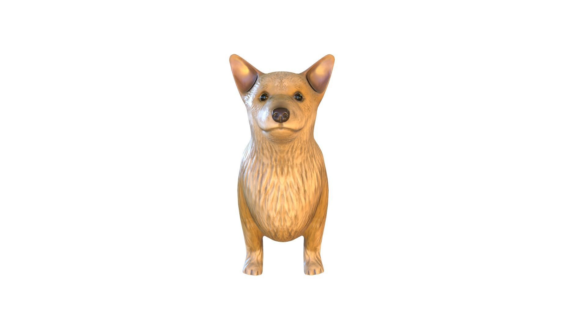corgi dog handpainted lowpoly Low-poly 3D model