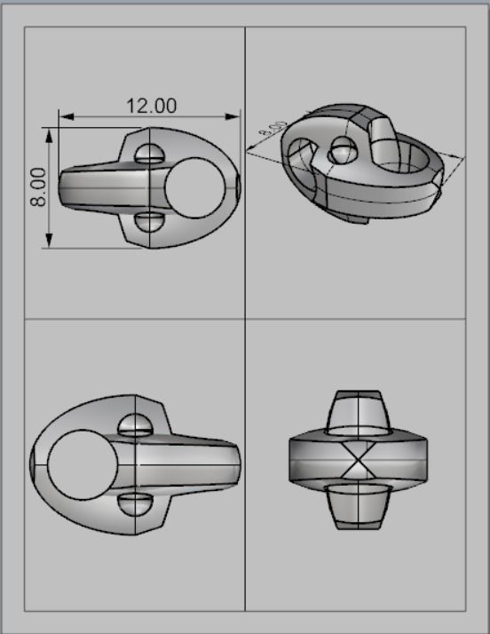 Eslabon para cadenas chain link E2016-64 3D print model_3