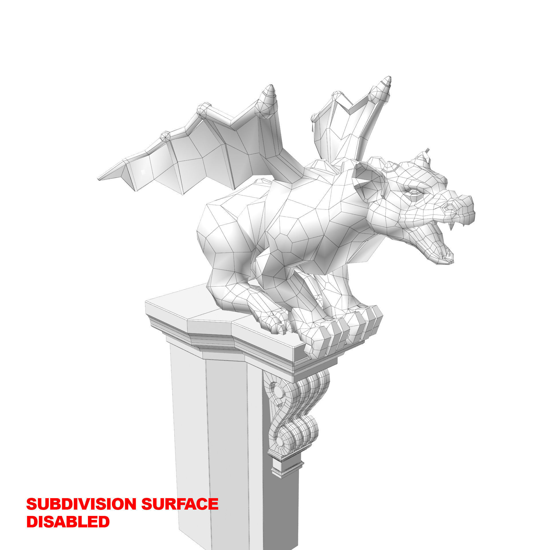 Gargoyle Gothic Statue 3D model_31