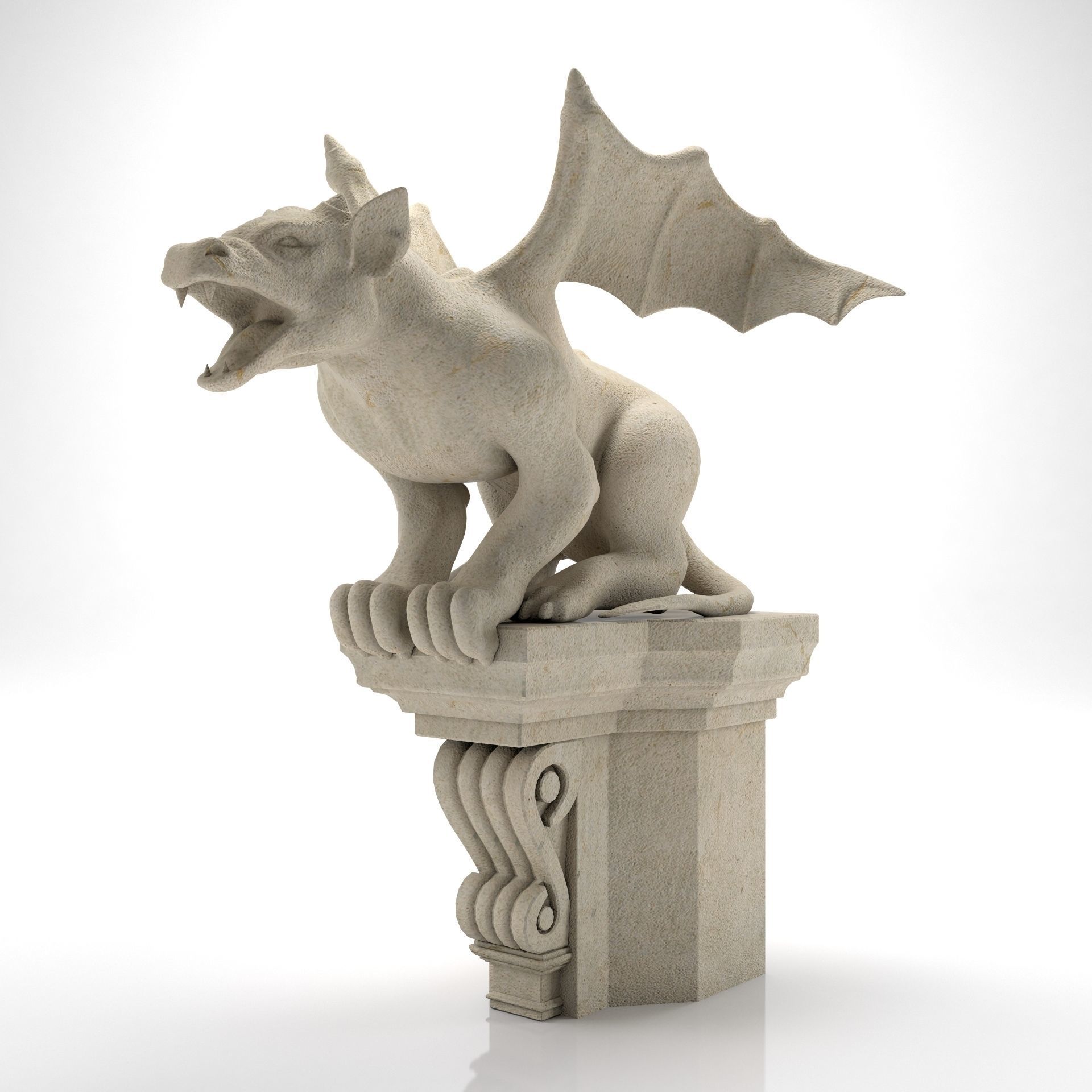 Gargoyle Gothic Statue 3D model_7
