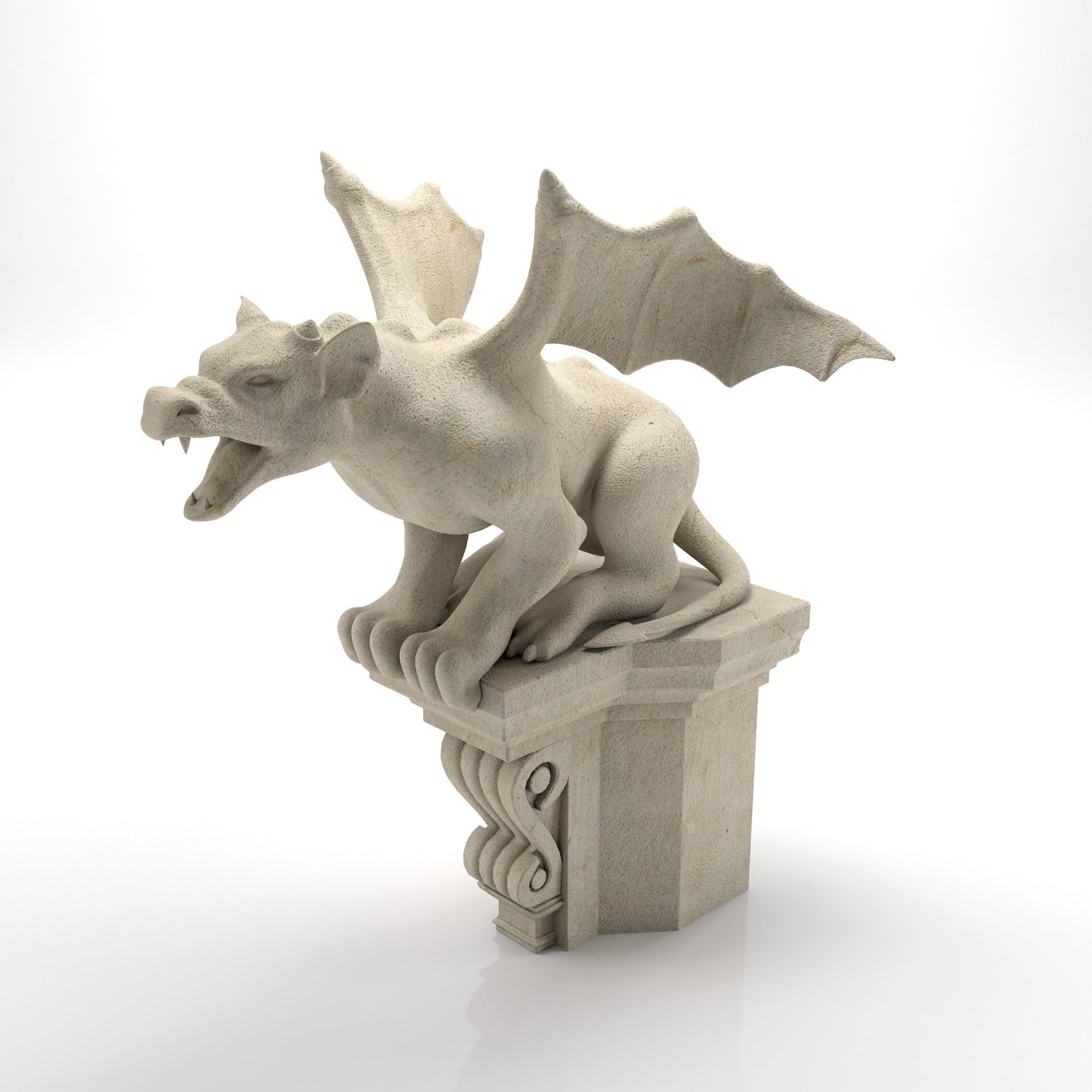 Gargoyle Gothic Statue 3D model_1
