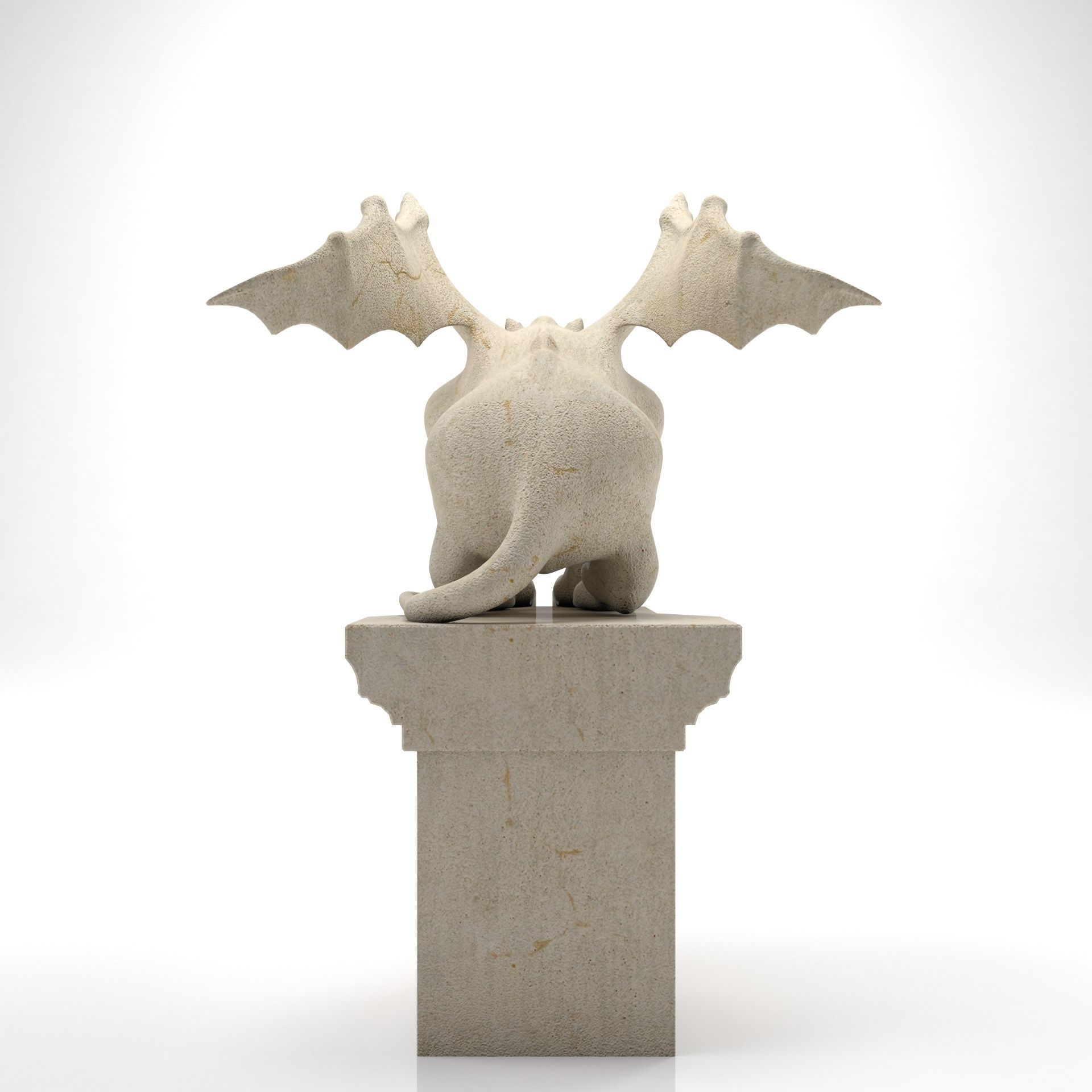 Gargoyle Gothic Statue 3D model_9
