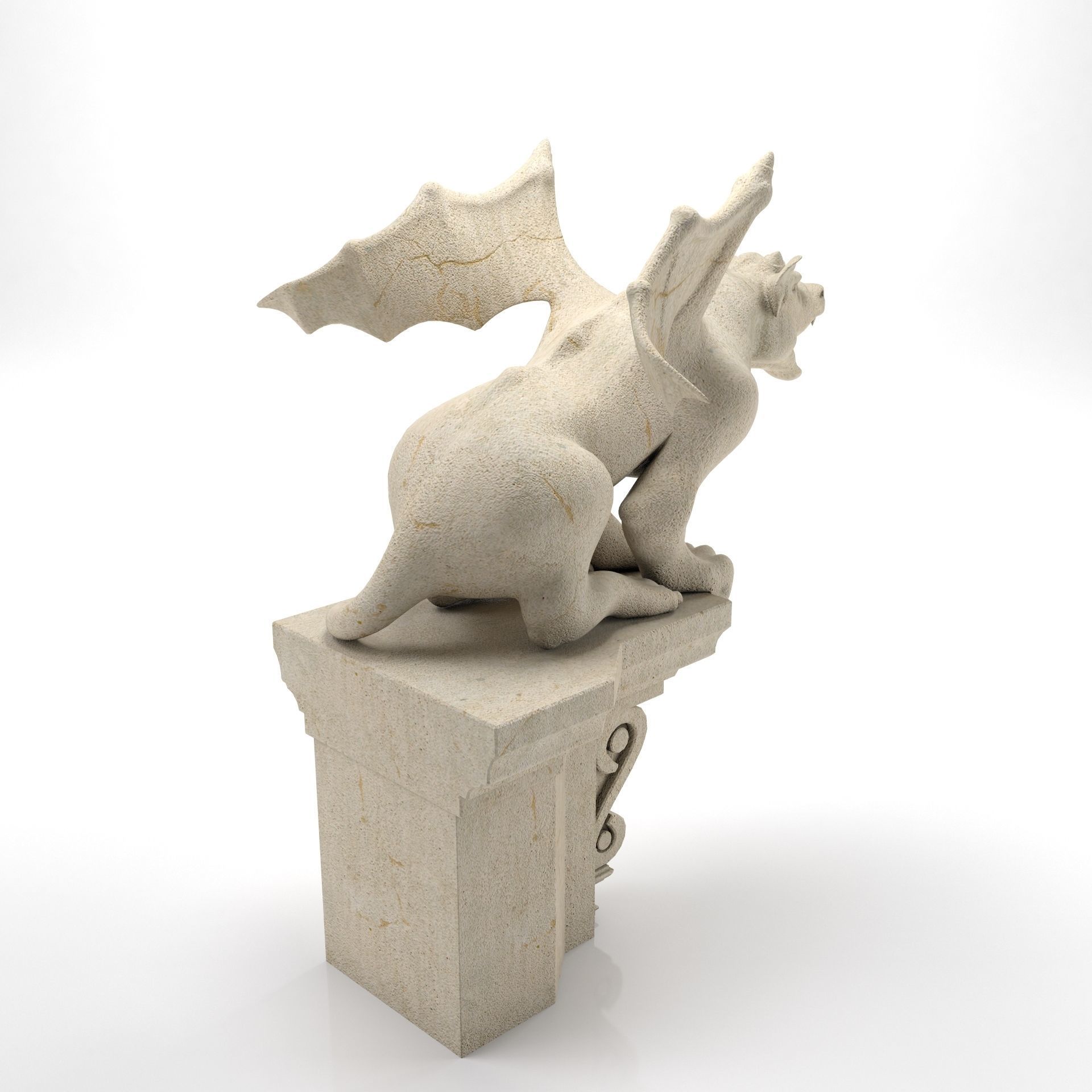 Gargoyle Gothic Statue 3D model_3