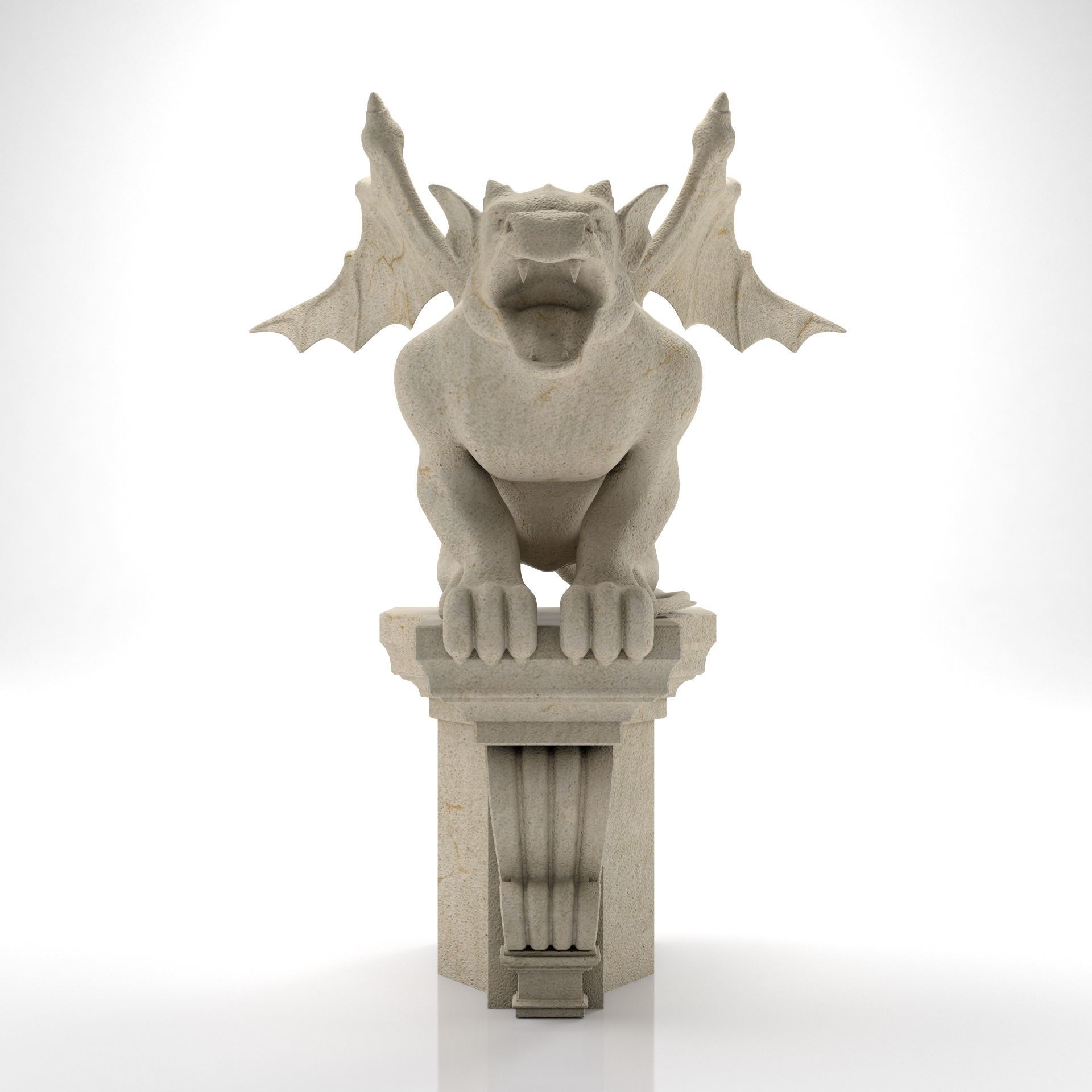 Gargoyle Gothic Statue 3D model_8