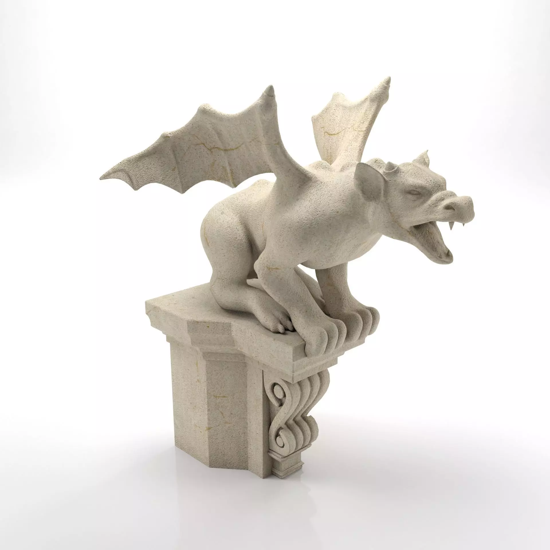 Gargoyle Gothic Statue 3D model_0